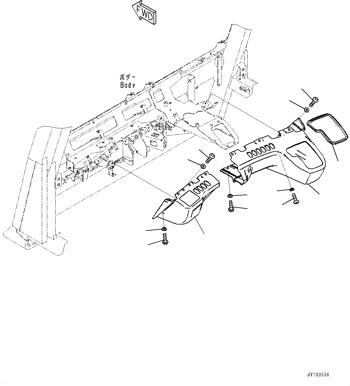 Komatsu parts book diagram for HD785-8E0 S/N 55001-UP: CAB, DASHBOARD COVER(#55001-)