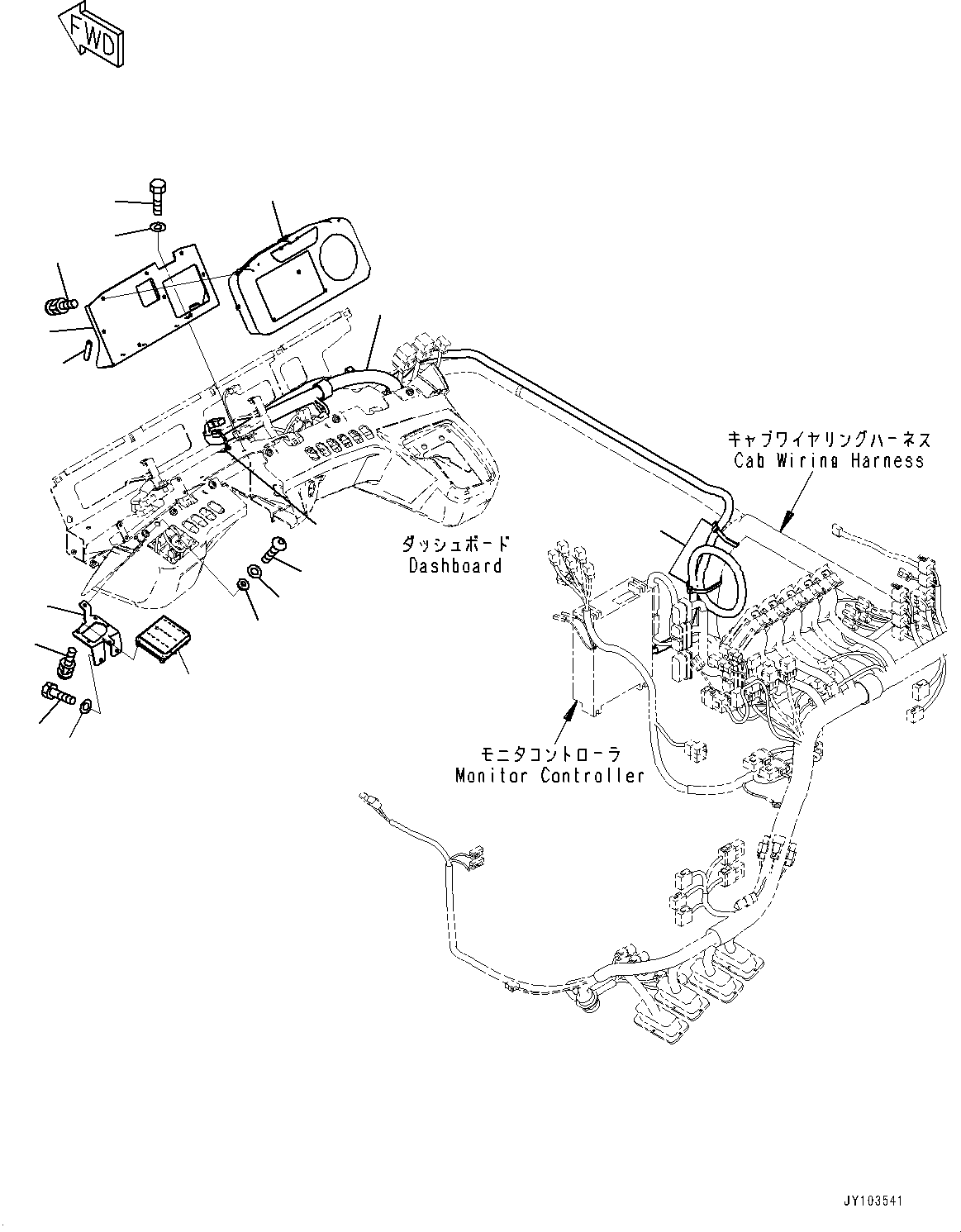 Komatsu parts book diagram for HD785-8E0 S/N 55001-UP: CAB, MAIN MONITOR(#55001-)