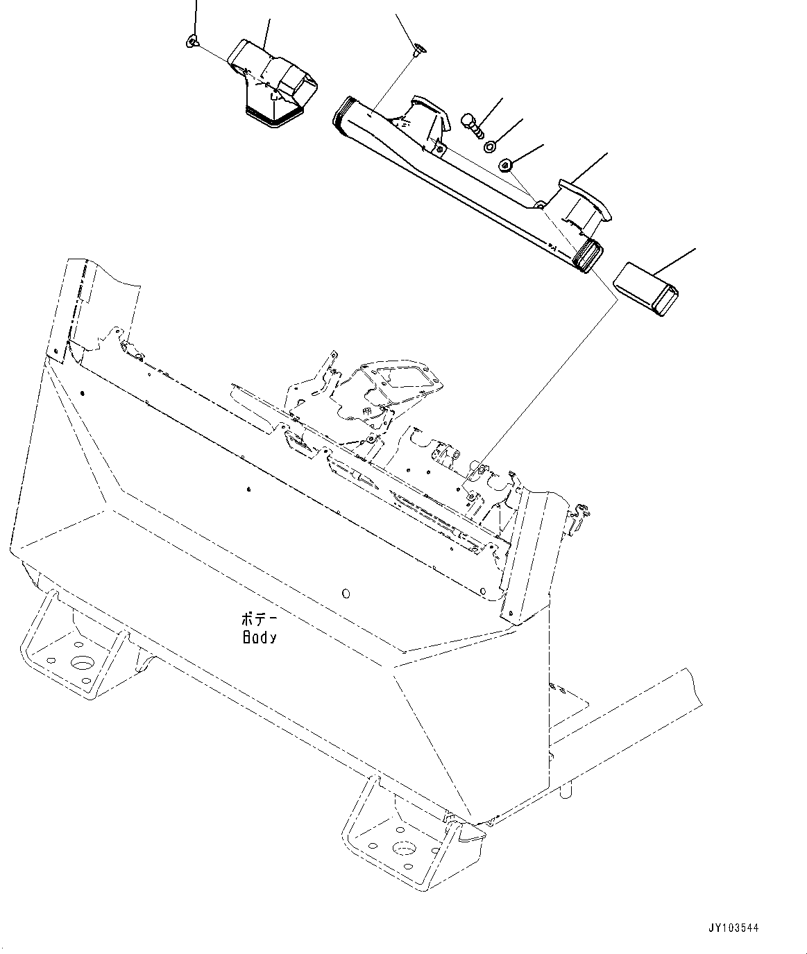 Komatsu parts book diagram for HD785-8E0 S/N 55001-UP: CAB, DASHBOARD DUCT(#55001-)