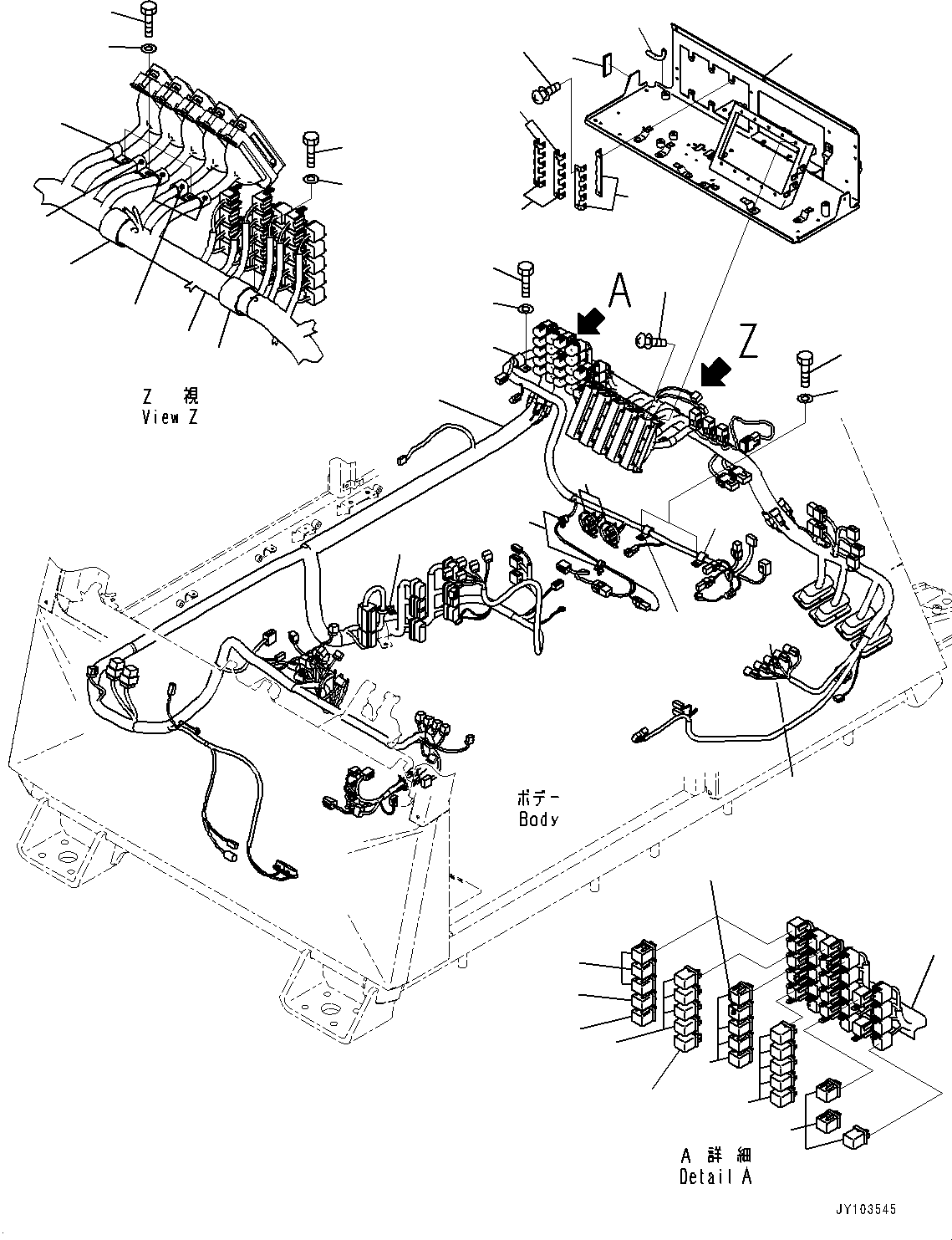 Komatsu parts book diagram for HD785-8E0 S/N 55001-UP: CAB, CAB WIRING HARNESS(#55001-)