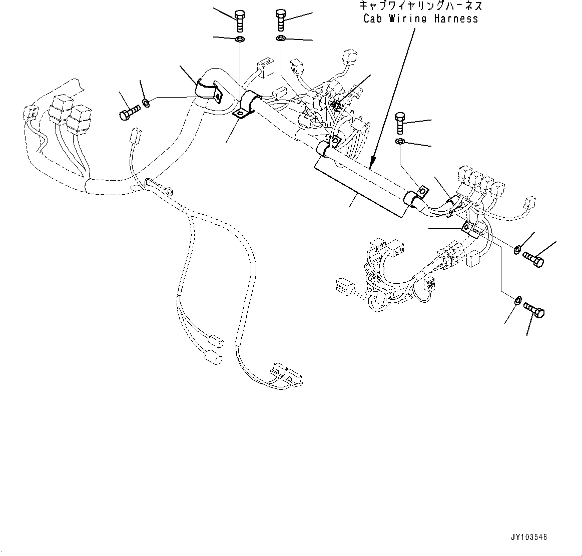 Komatsu parts book diagram for HD785-8E0 S/N 55001-UP: CAB, WIRING HARNESS MOUNTING (3/3)(#55001-)