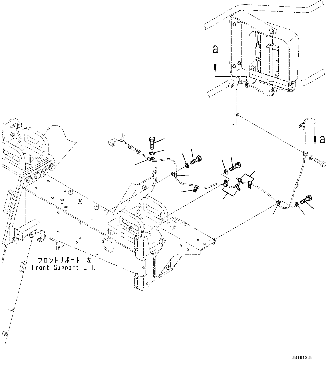 Komatsu parts book diagram for HD785-8E0 S/N 55001-UP: CAB STEP, MOUNTING(#55001-)