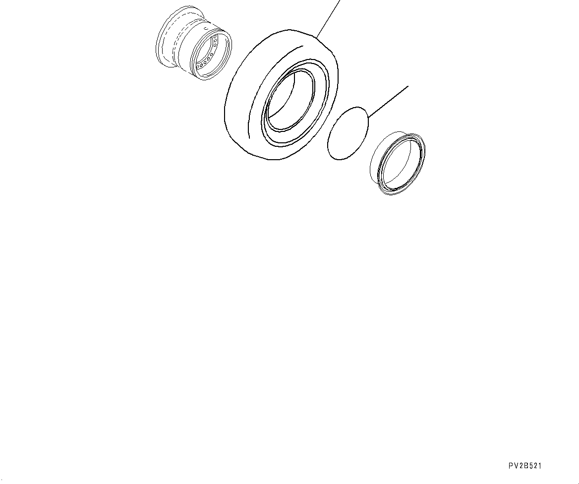 Komatsu parts book diagram for HD785-8E0 S/N 55001-UP: TIRE, (27.00-R49 E4 VRLSA CR, BRIDGESTONE)(#55001-)