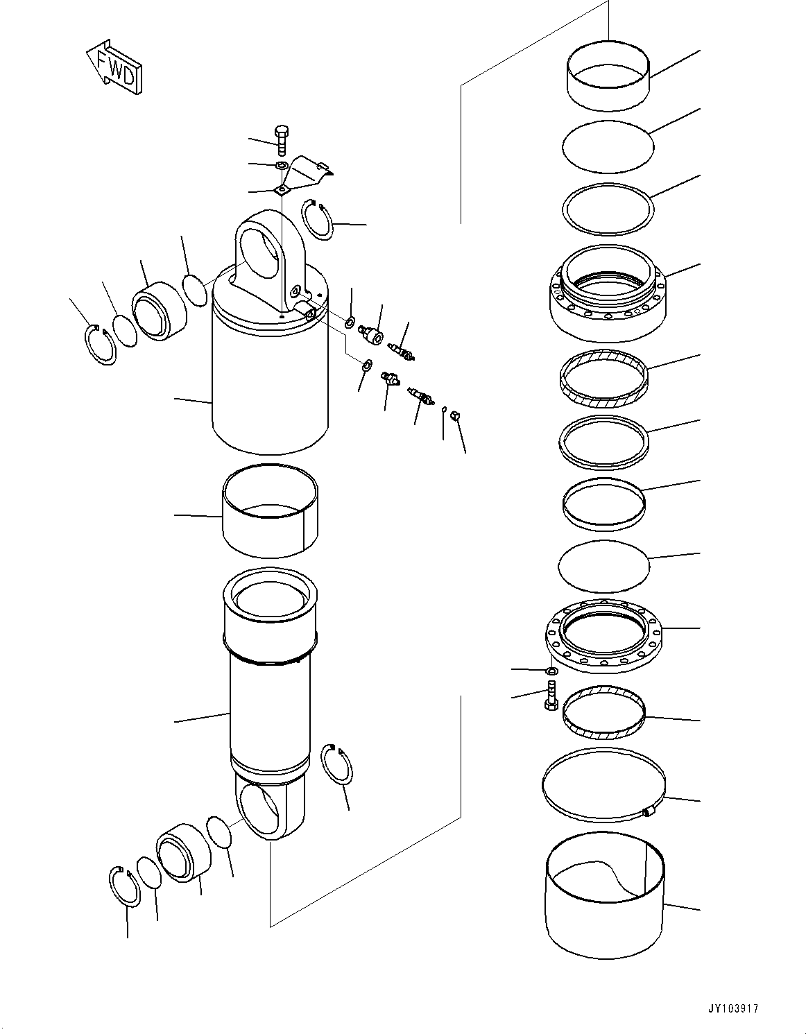 Komatsu parts book diagram for HD785-8E0 S/N 55001-UP: REAR SUSPENSION, (#55001-)