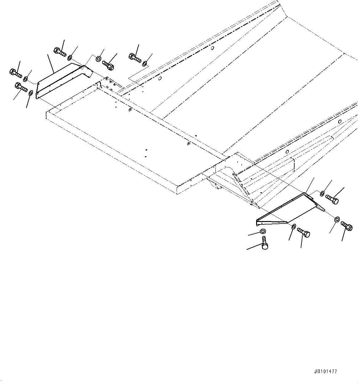 Komatsu parts book diagram for HD785-8E0 S/N 55001-UP: CAB GUARD, GUARD (WITH PLATFORM GUARD)(#55001-)