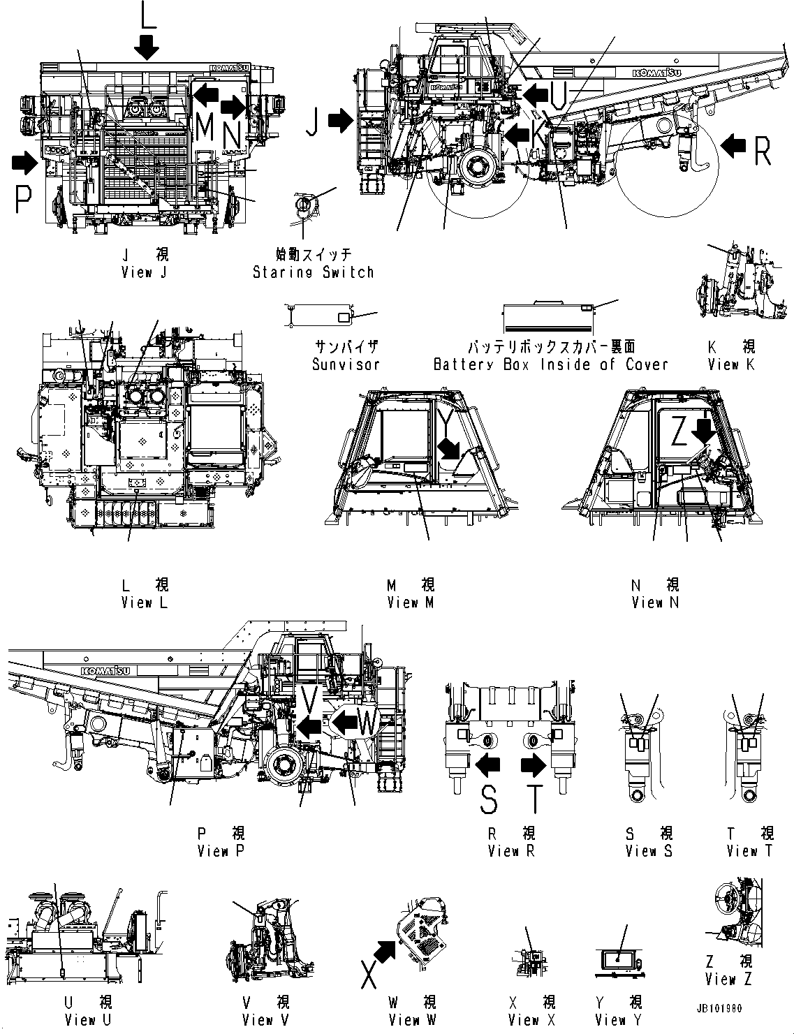 Komatsu parts book diagram for HD785-8E0 S/N 55001-UP: MARKS AND PLATES, PLATE (1/2)(#55001-)