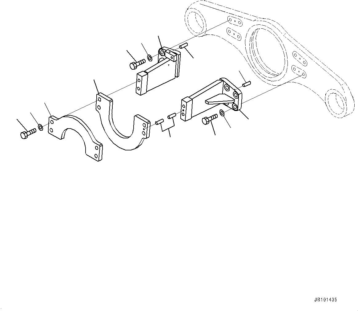 Komatsu parts book diagram for HD785-8E0 S/N 55001-UP: FRONT DRIVE SHAFT GUARD, (#55001-)