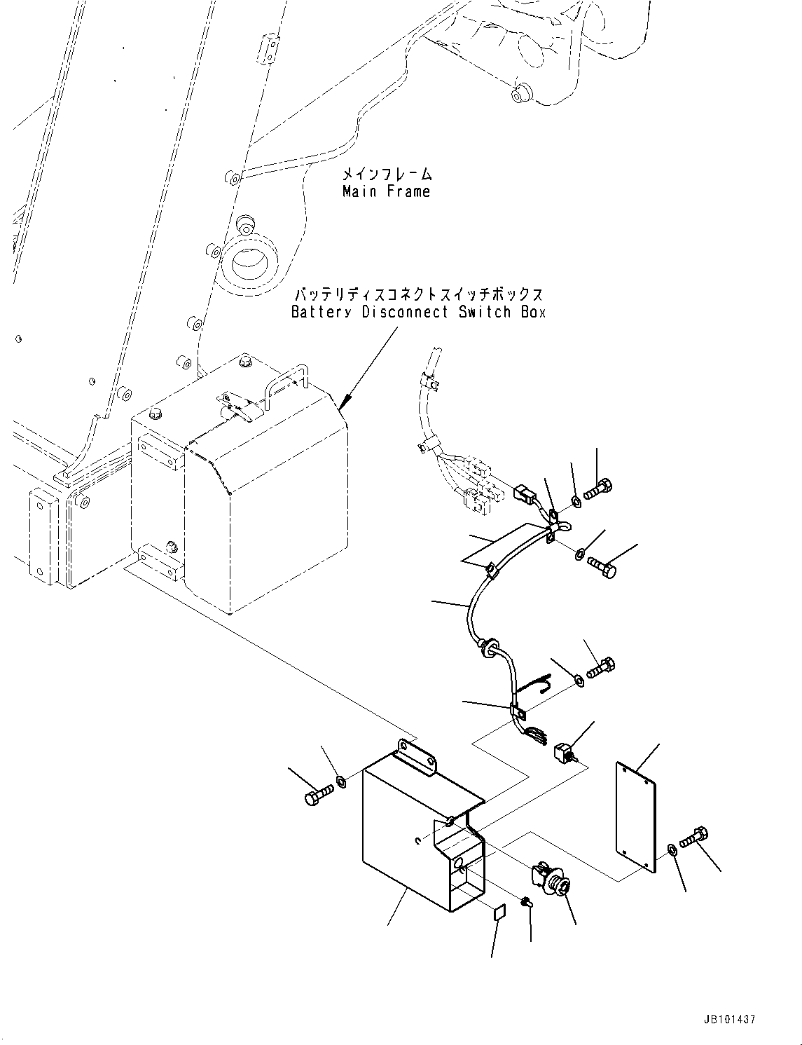 Komatsu parts book diagram for HD785-8E0 S/N 55001-UP: SECONDARY ENGINE SHUTDOWN SWITCH, (#55001-)