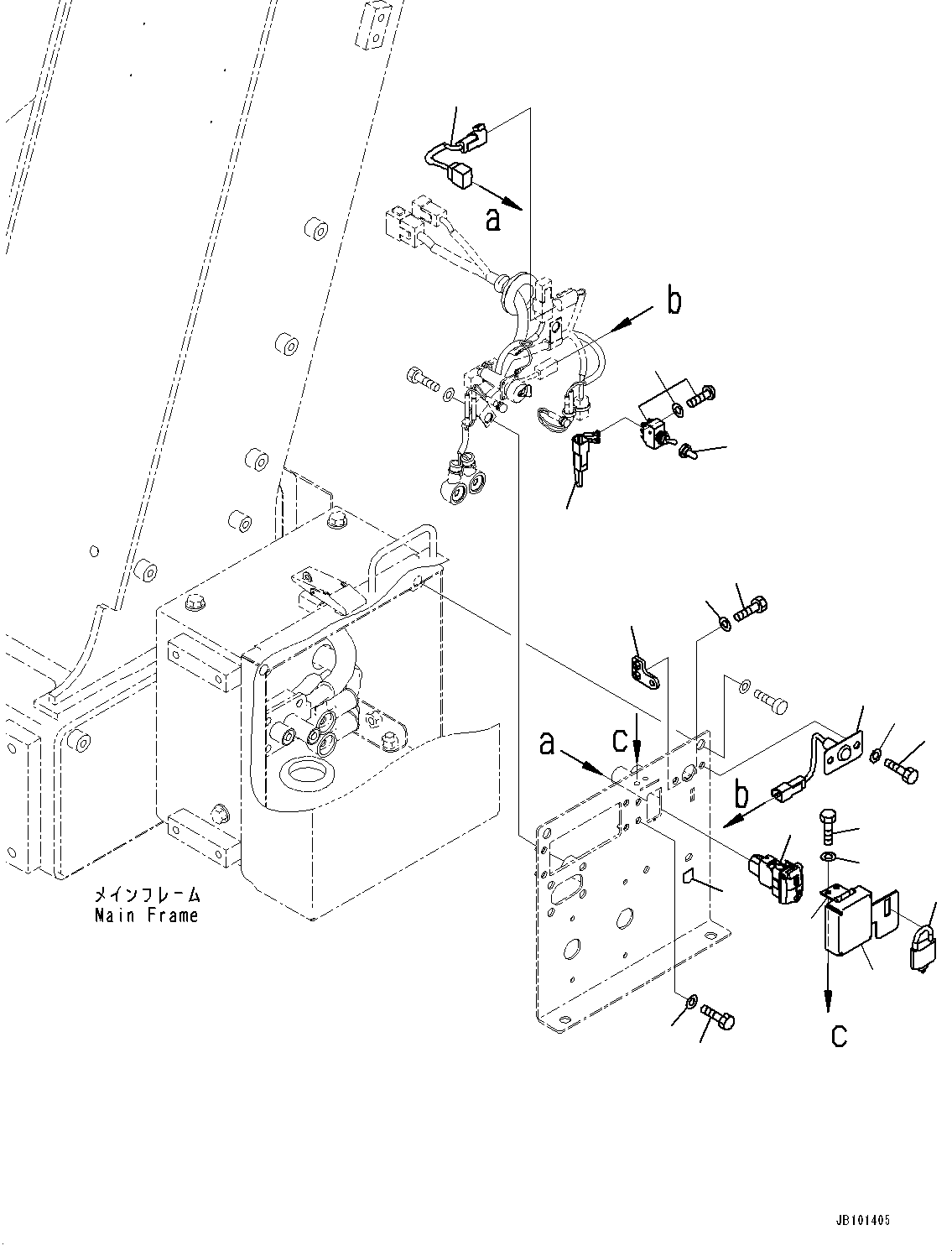 Komatsu parts book diagram for HD785-8E0 S/N 55001-UP: BATTERY DISCONNECT SWITCH, MACHINE LOCK-OUT SWITCH(#55001-)