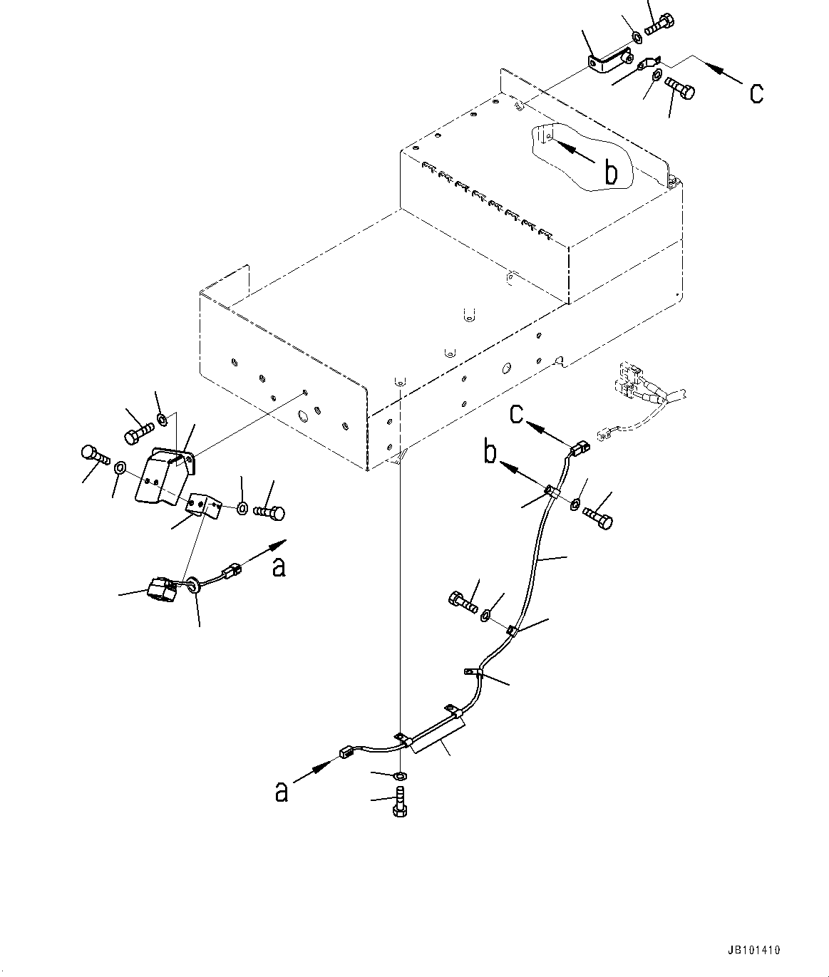 Komatsu parts book diagram for HD785-8E0 S/N 55001-UP: KOMVISION CAMERA, WIRING HARNESS BRACKET(#55001-)