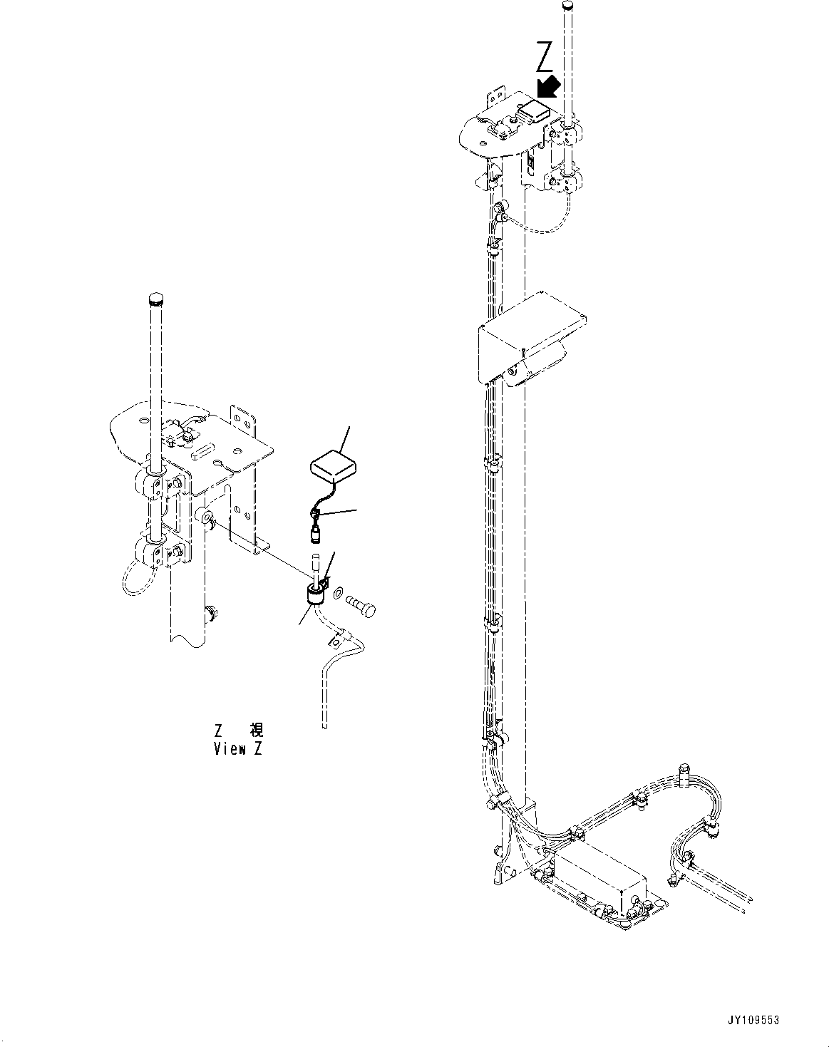 Komatsu parts book diagram for HD785-8E0 S/N 55001-UP: ANTENNA, ANTENNA(#55001-)
