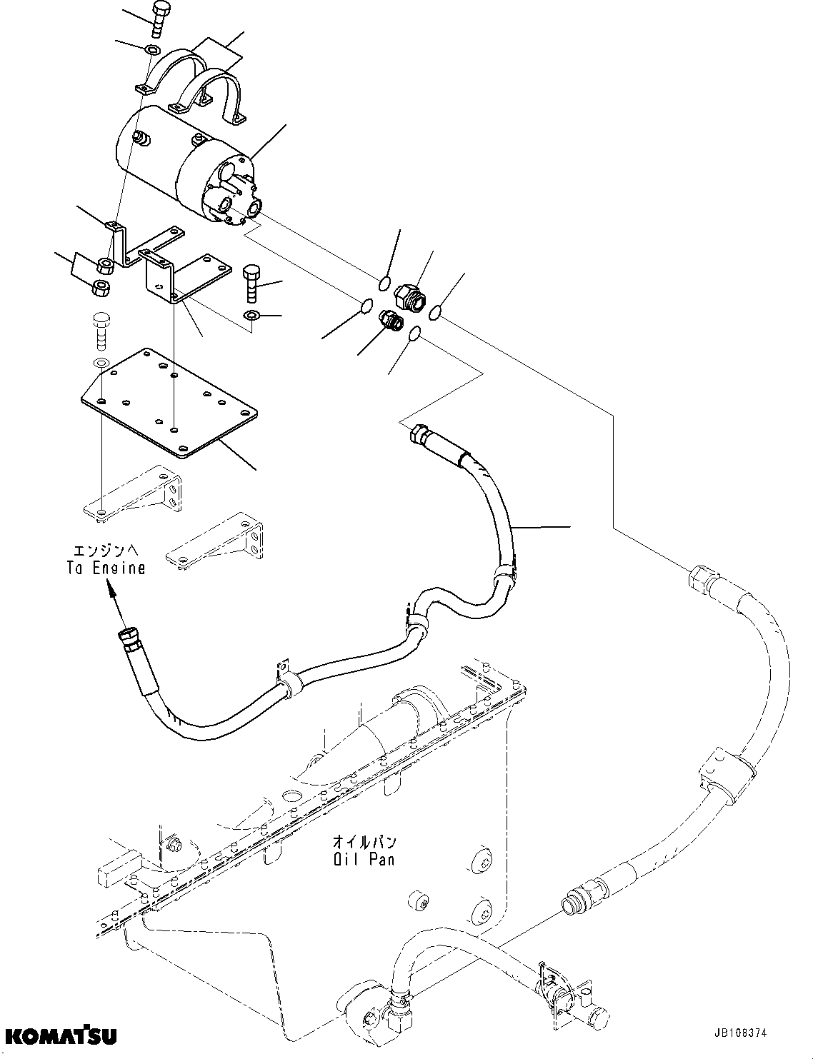 Komatsu parts book diagram for WA800-8E0 S/N 84001-UP: ENGINE RELATED PARTS, PRE-LUBRICATION PUMP(#83001-)