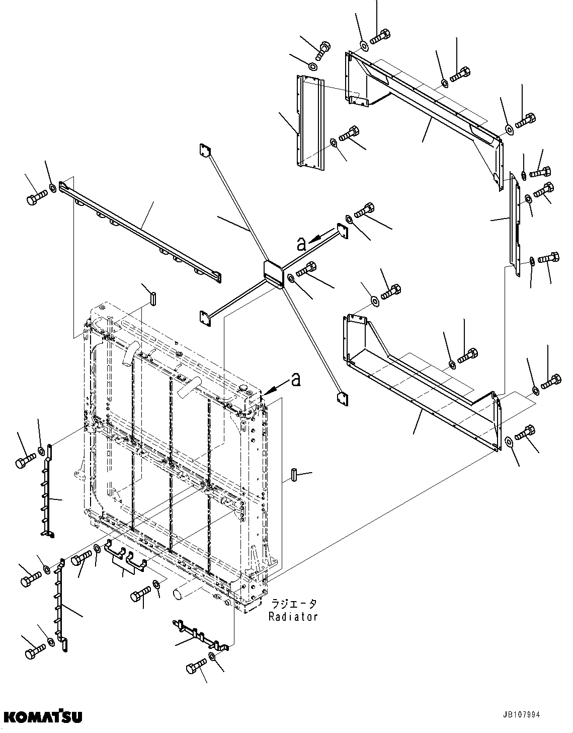 Komatsu parts book diagram for WA800-8E0 S/N 84001-UP: RADIATOR, SHROUD(#83021-)