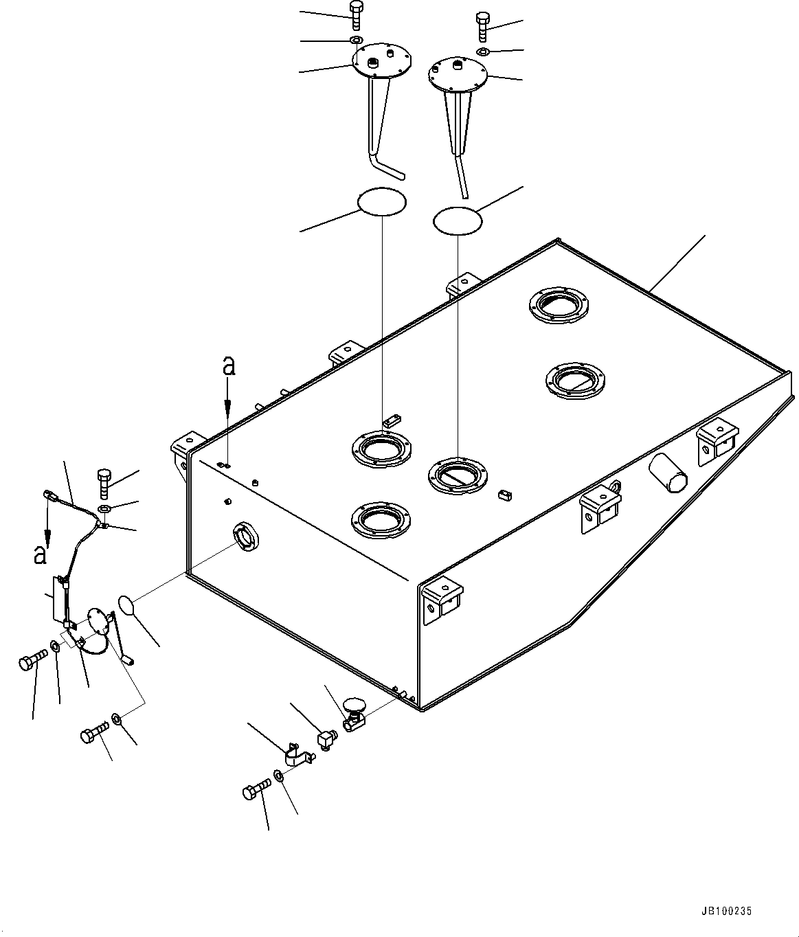 Komatsu parts book diagram for WA800-8E0 S/N 84001-UP: FUEL TANK, TANK(#83001-)