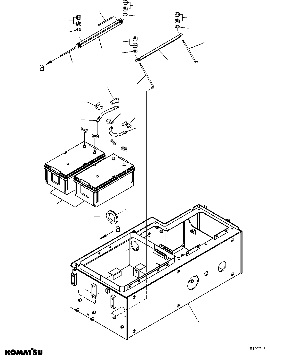 Komatsu parts book diagram for WA800-8E0 S/N 84001-UP: RIGHT BATTERY BOX, BATTERY BOX(#83001-)