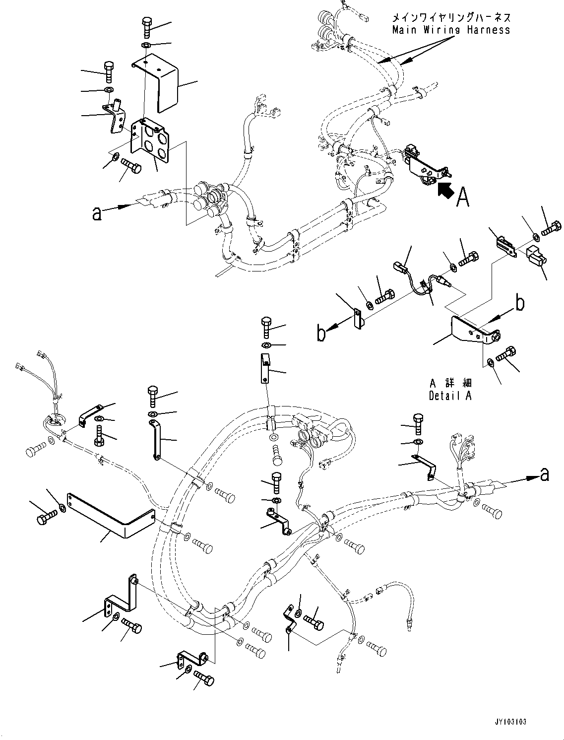 Komatsu parts book diagram for WA800-8E0 S/N 84001-UP: REAR WIRING HARNESS, TEMPERATURE SENSOR(#84001-)