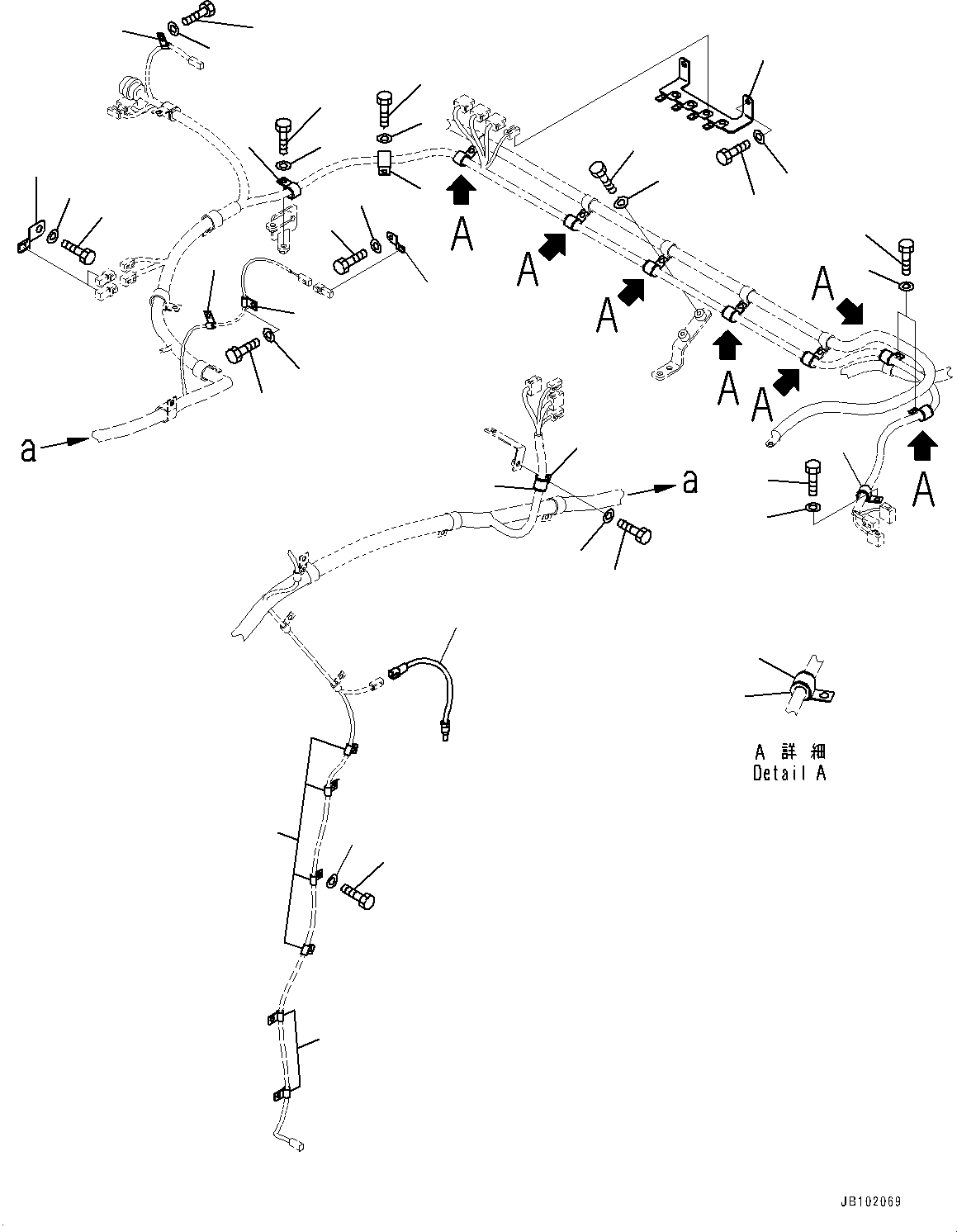 Komatsu parts book diagram for WA800-8E0 S/N 84001-UP: REAR WIRING HARNESS, MOUNTING (2/6)(#84001-)