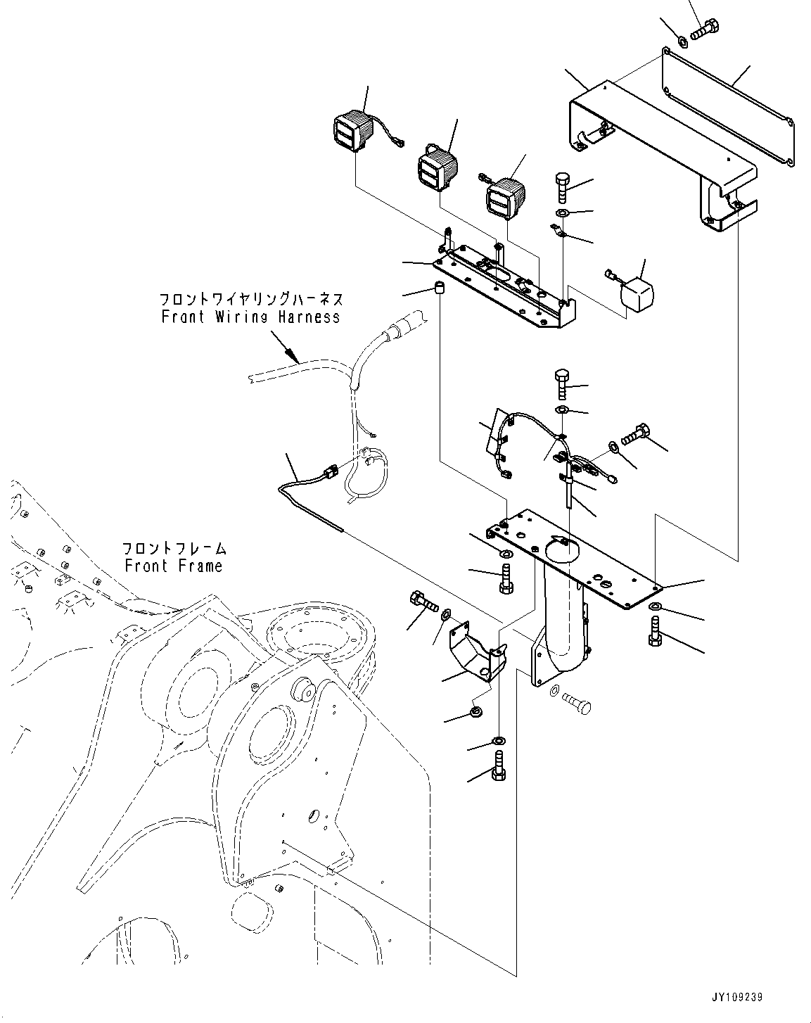 Komatsu parts book diagram for WA800-8E0 S/N 84001-UP: FRONT LAMP L.H., LAMP(#83001-)