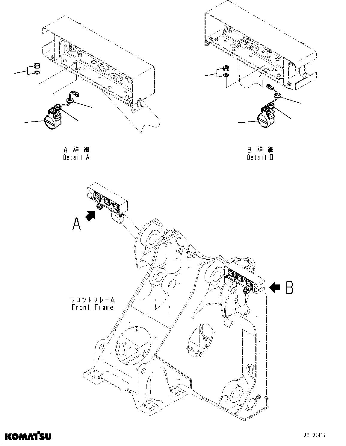 Komatsu parts book diagram for WA800-8E0 S/N 84001-UP: FOG LAMP, (#84001-)
