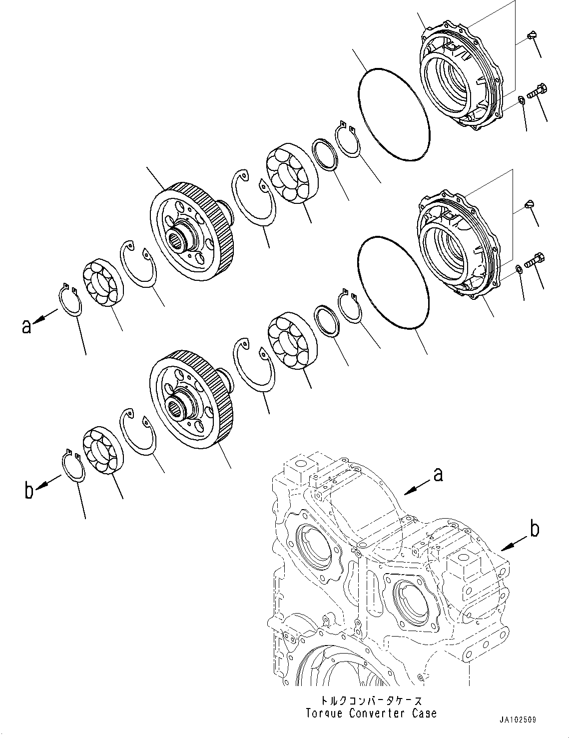Komatsu parts book diagram for WA800-8E0 S/N 84001-UP: TORQUE CONVERTER AND TRANSMISSION, PTO (POWER TAKE OFF) GEAR(#83001-)
