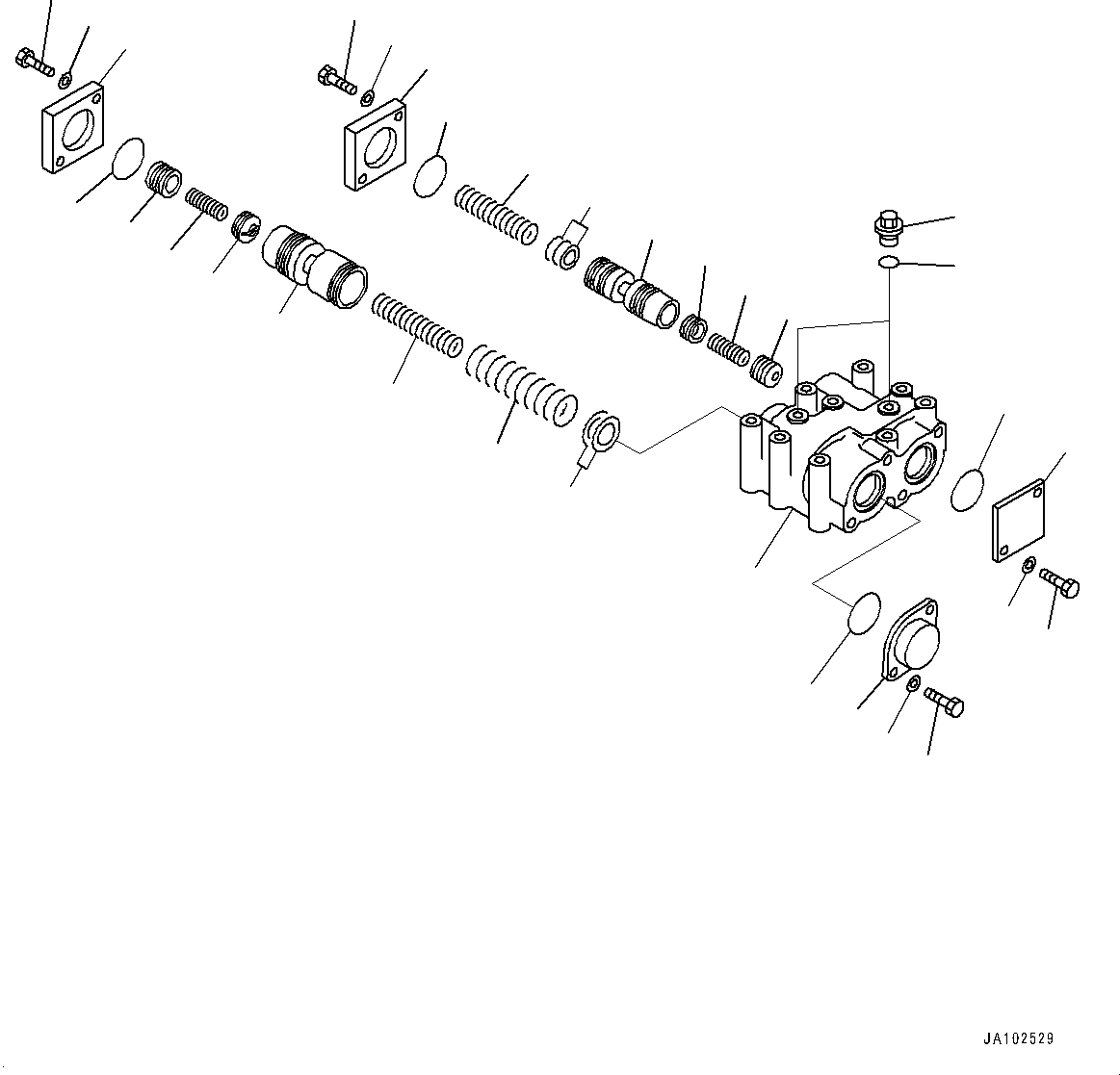 Komatsu parts book diagram for WA800-8E0 S/N 84001-UP: TORQUE CONVERTER AND TRANSMISSION, TORQUE CONVERTER RELIEF VALVE(#83001-)
