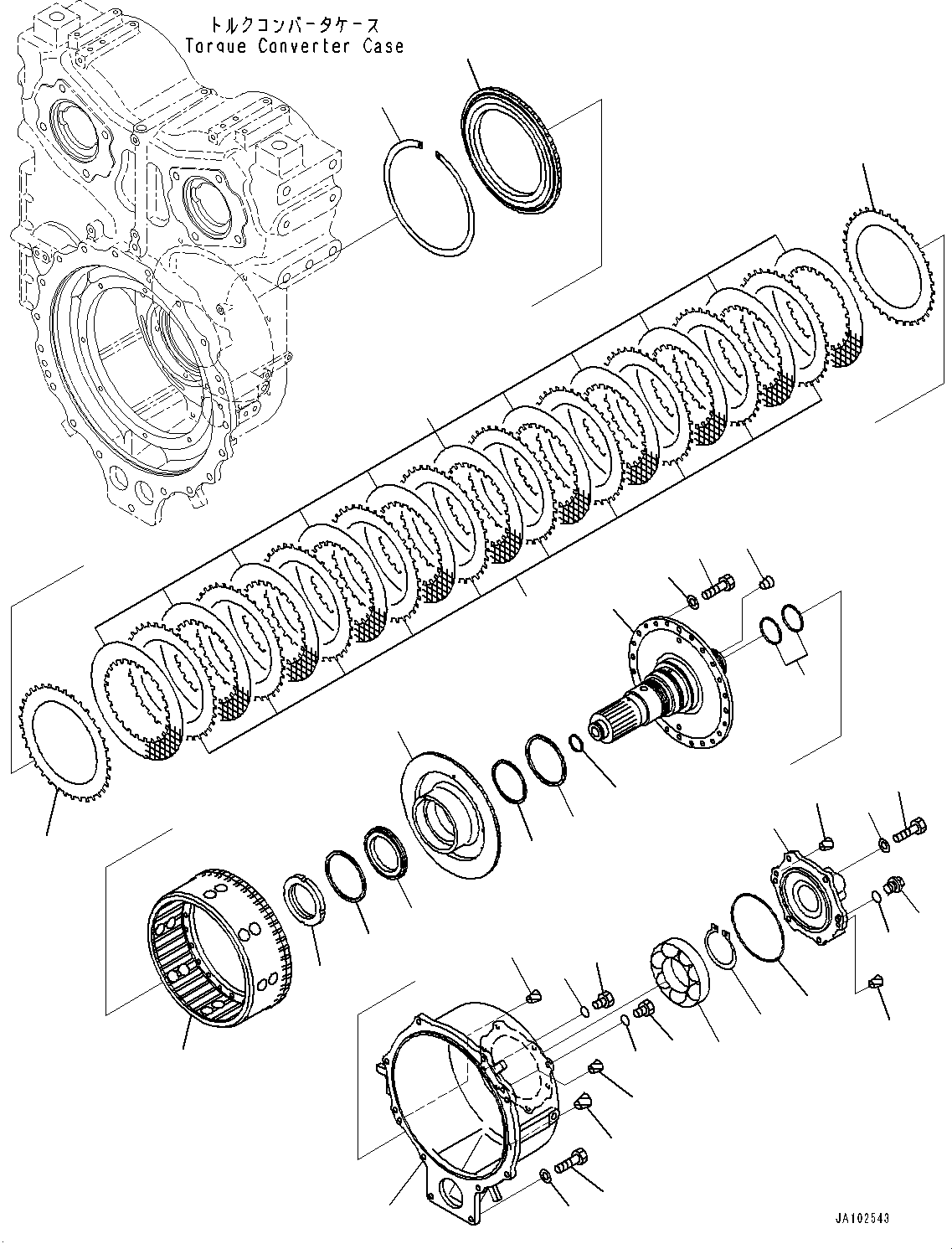 Komatsu parts book diagram for WA800-8E0 S/N 84001-UP: TORQUE CONVERTER AND TRANSMISSION, MODULATION CLUTCH(#83001-)