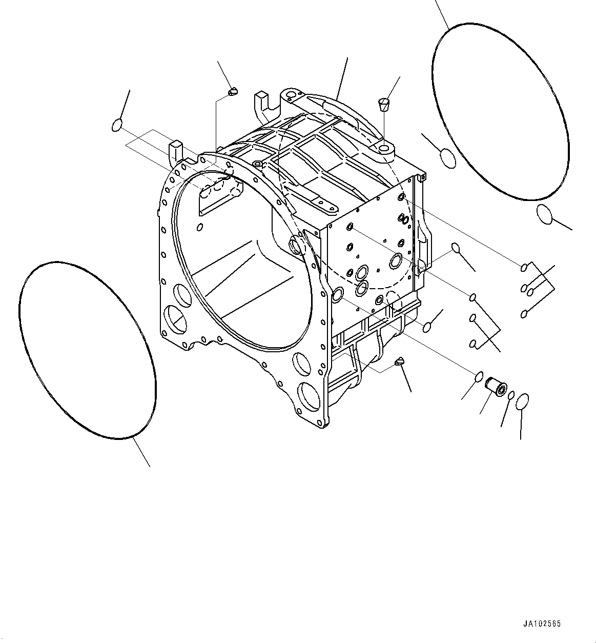Komatsu parts book diagram for WA800-8E0 S/N 84001-UP: TORQUE CONVERTER AND TRANSMISSION, TRANSMISSION CASE(#83001-)