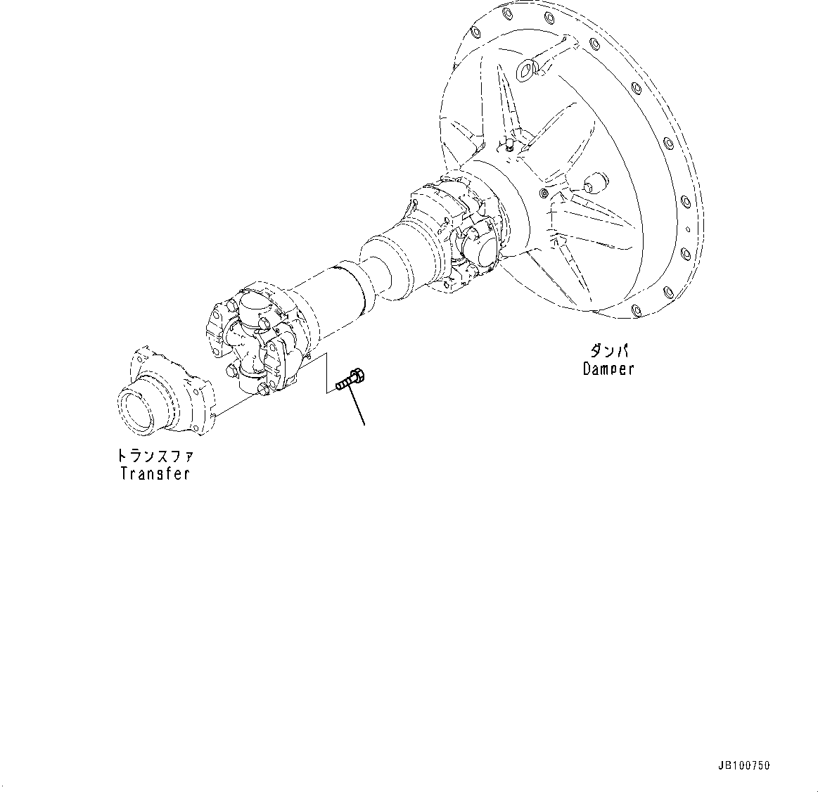 Komatsu parts book diagram for WA800-8E0 S/N 84001-UP: TORQUE CONVERTER AND TRANSMISSION, BOLT(#83001-)