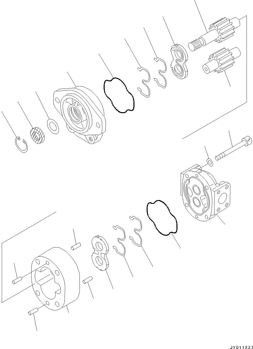 Komatsu parts book diagram for WA800-8E0 S/N 84001-UP: TORQUE CONVERTER AND TRANSMISSION, GEAR PUMP (7/9) (PILOT AND BRAKE CHARGE PUMP)(#83001-)
