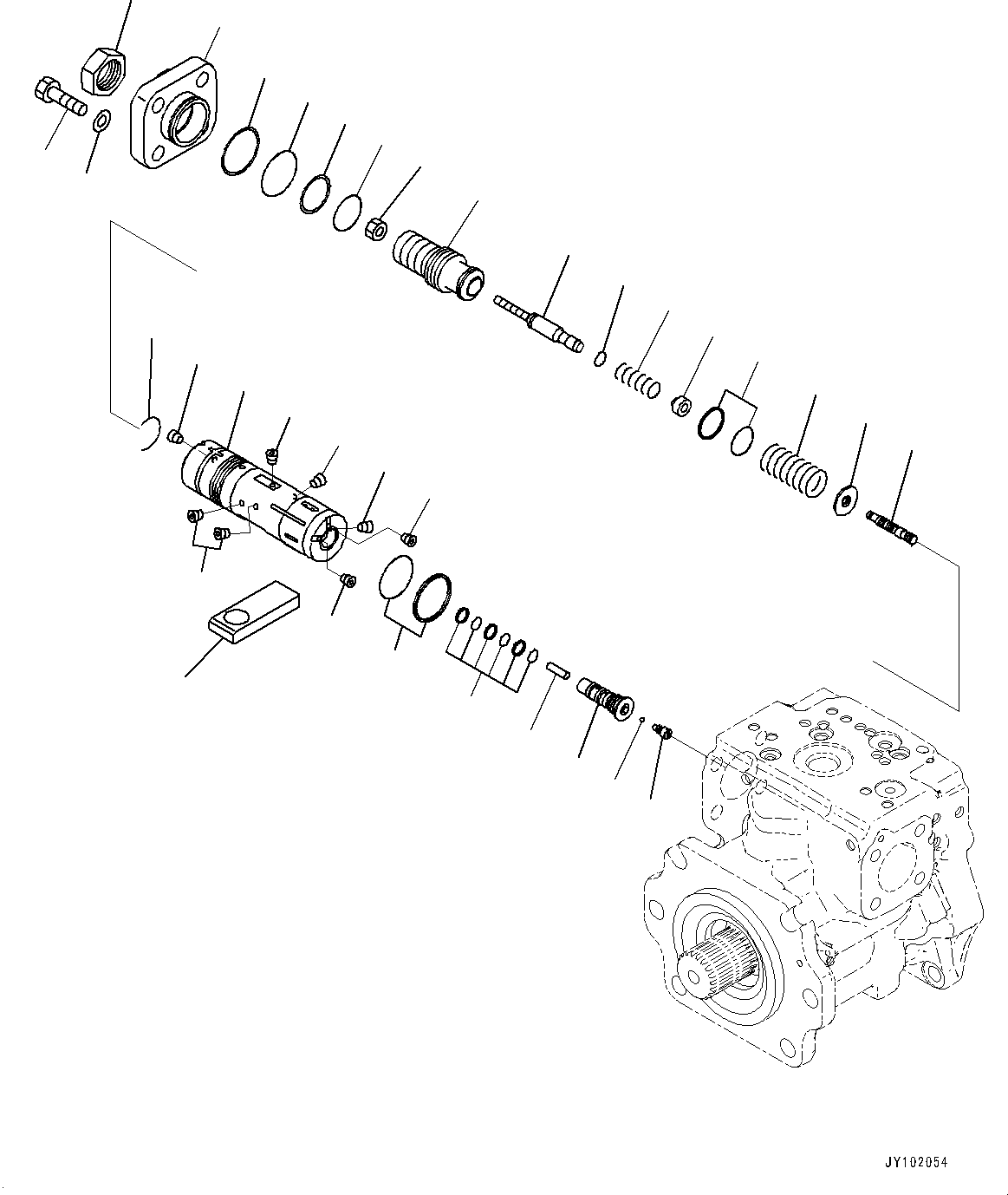Komatsu parts book diagram for WA800-8E0 S/N 84001-UP: TORQUE CONVERTER AND TRANSMISSION, PISTON PUMP (26/37) (STEERING PUMP)(#83001-)