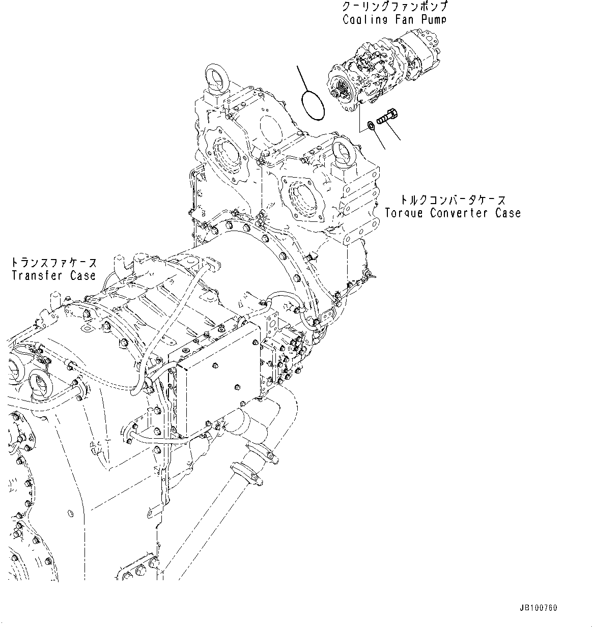 Komatsu parts book diagram for WA800-8E0 S/N 84001-UP: TORQUE CONVERTER AND TRANSMISSION, PUMP MOUNTING (2/3)(#83001-)