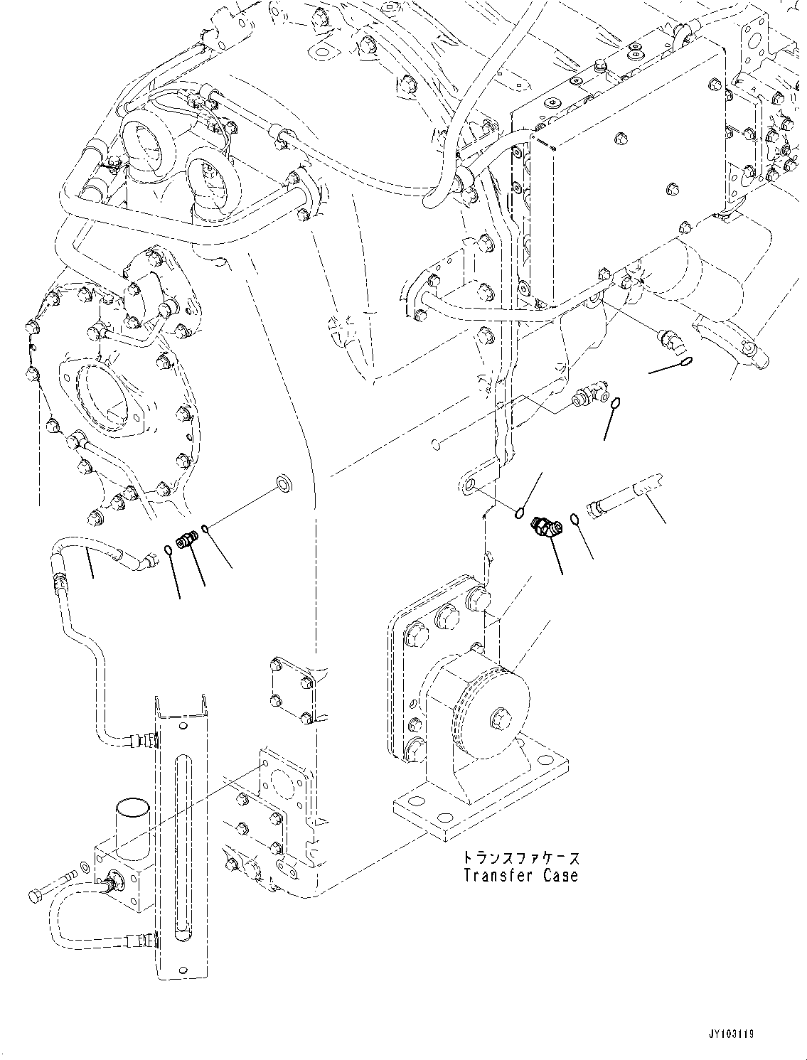 Komatsu parts book diagram for WA800-8E0 S/N 84001-UP: TORQUE CONVERTER AND TRANSMISSION, MOUNTING (4/8)(#83001-)