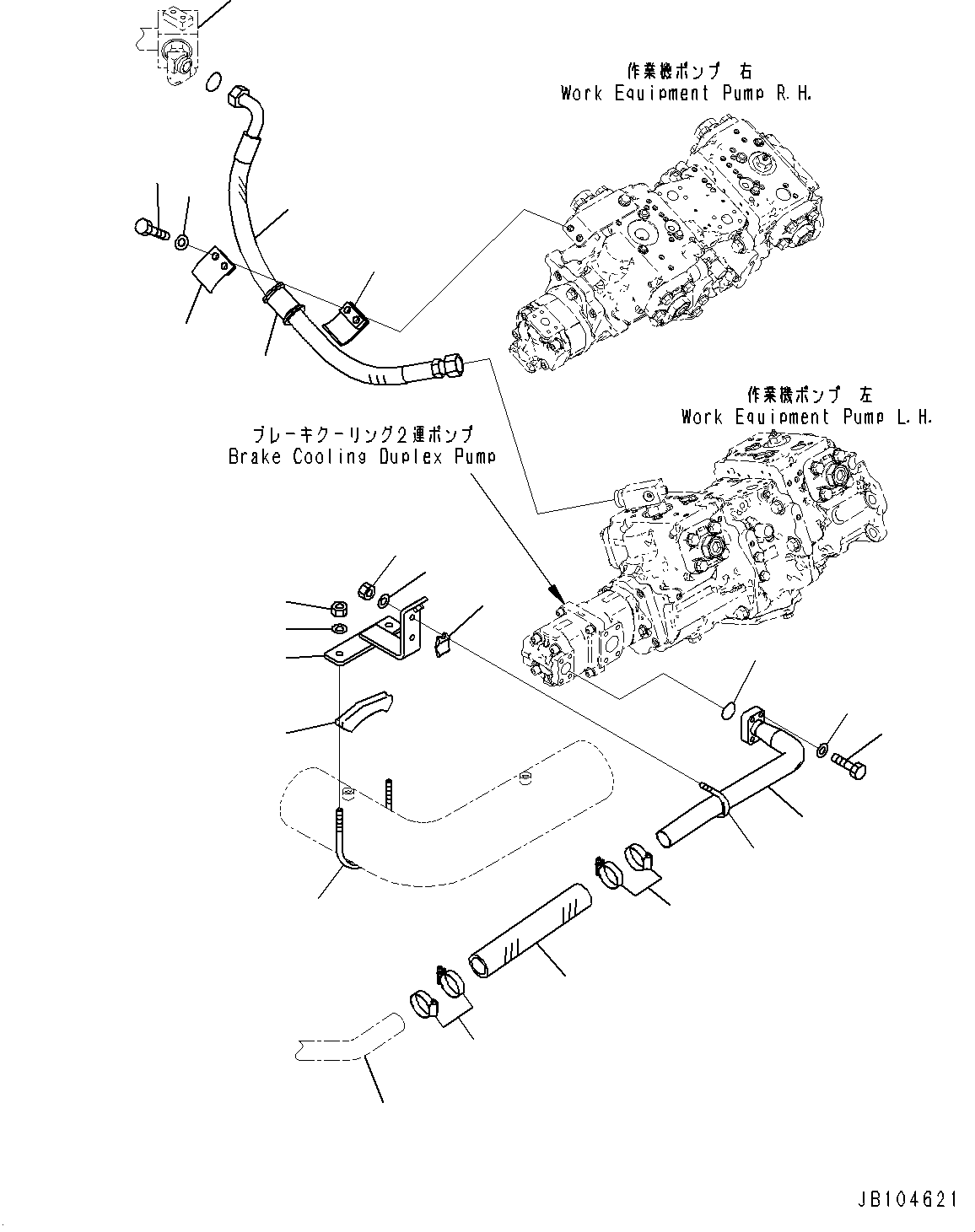 Komatsu parts book diagram for WA800-8E0 S/N 84001-UP: TORQUE CONVERTER AND TRANSMISSION, TUBE(#83001-83017)