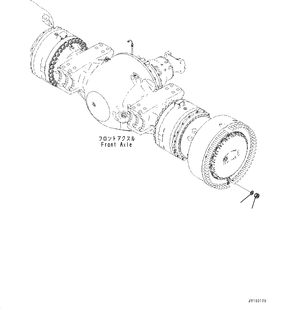 Komatsu parts book diagram for WA800-8E0 S/N 84001-UP: FRONT AXLE, MOUNTING (2/2)(#83001-)