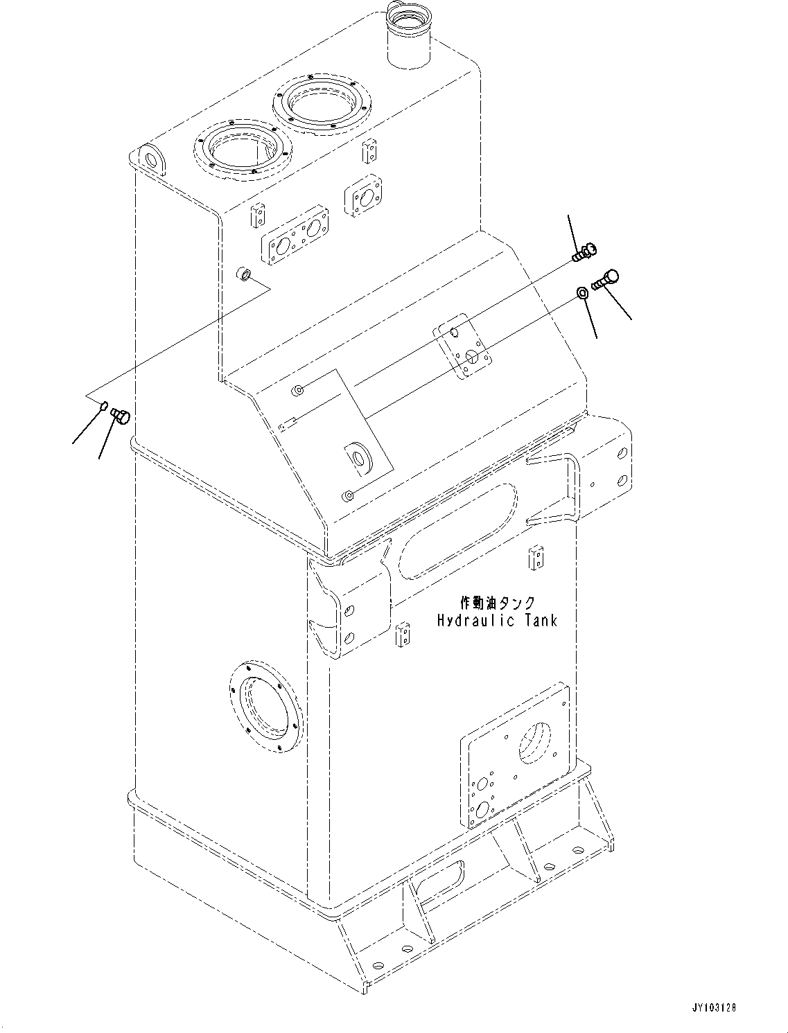 Komatsu parts book diagram for WA800-8E0 S/N 84001-UP: HYDRAULIC TANK, PLUG BOLT(#83001-83000)
