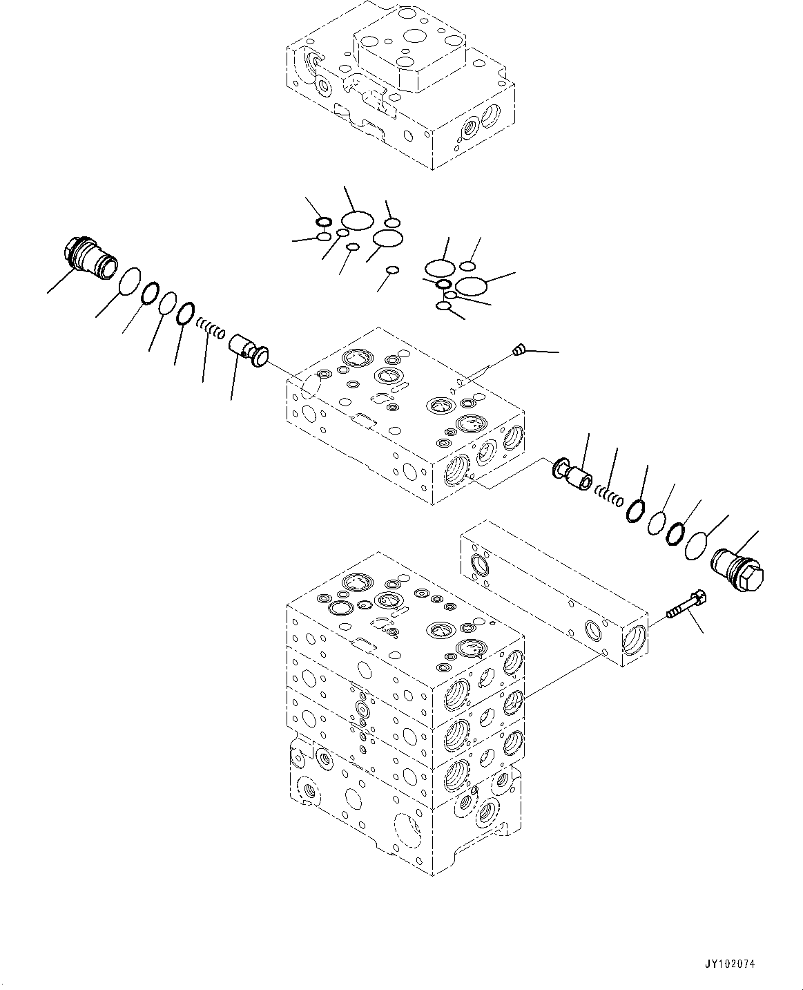 Komatsu parts book diagram for WA800-8E0 S/N 84001-UP: CONTROL VALVE, 4-VALVE (4/13)(#83001-)