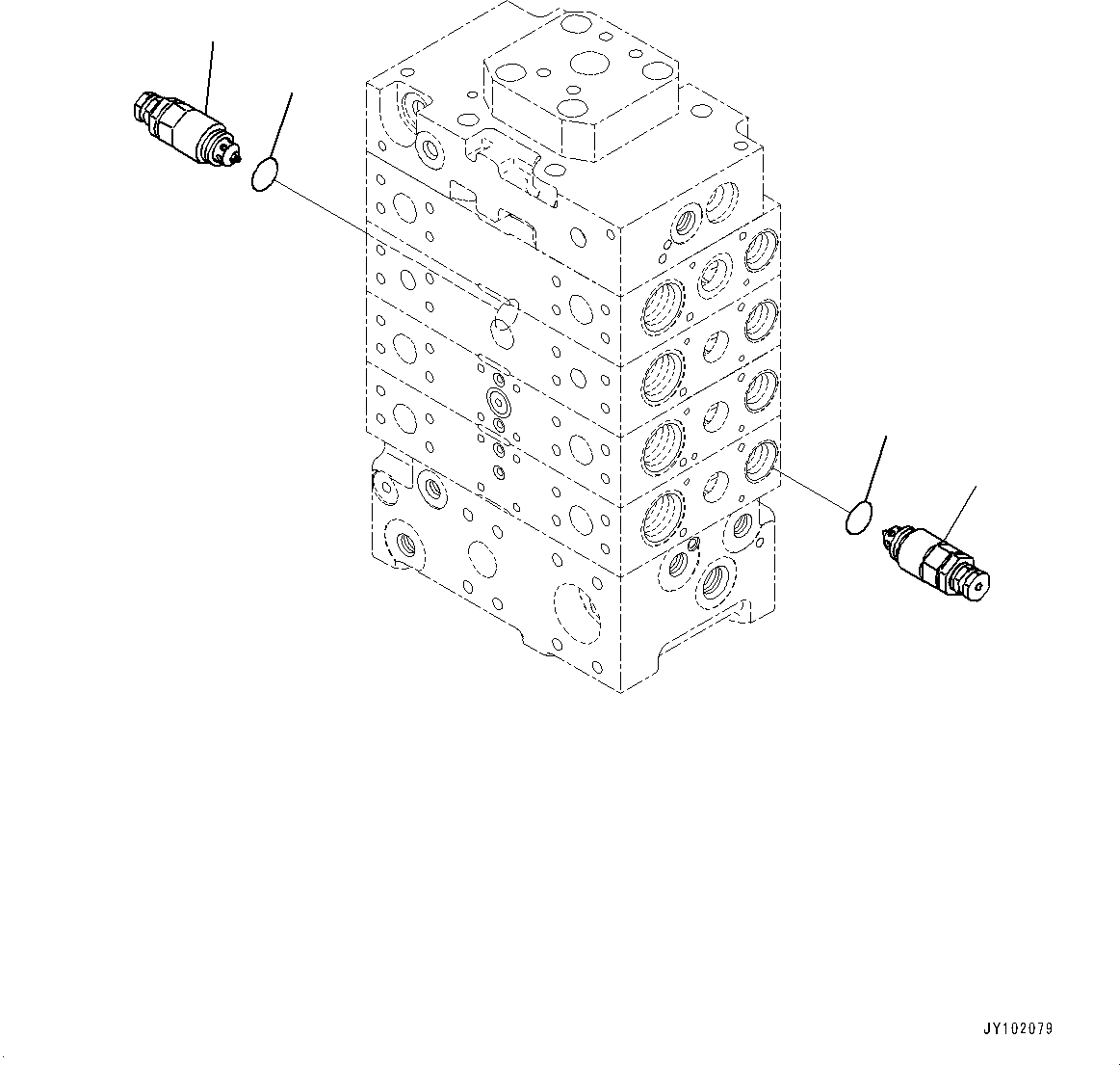 Komatsu parts book diagram for WA800-8E0 S/N 84001-UP: CONTROL VALVE, 4-VALVE (9/13)(#83001-)