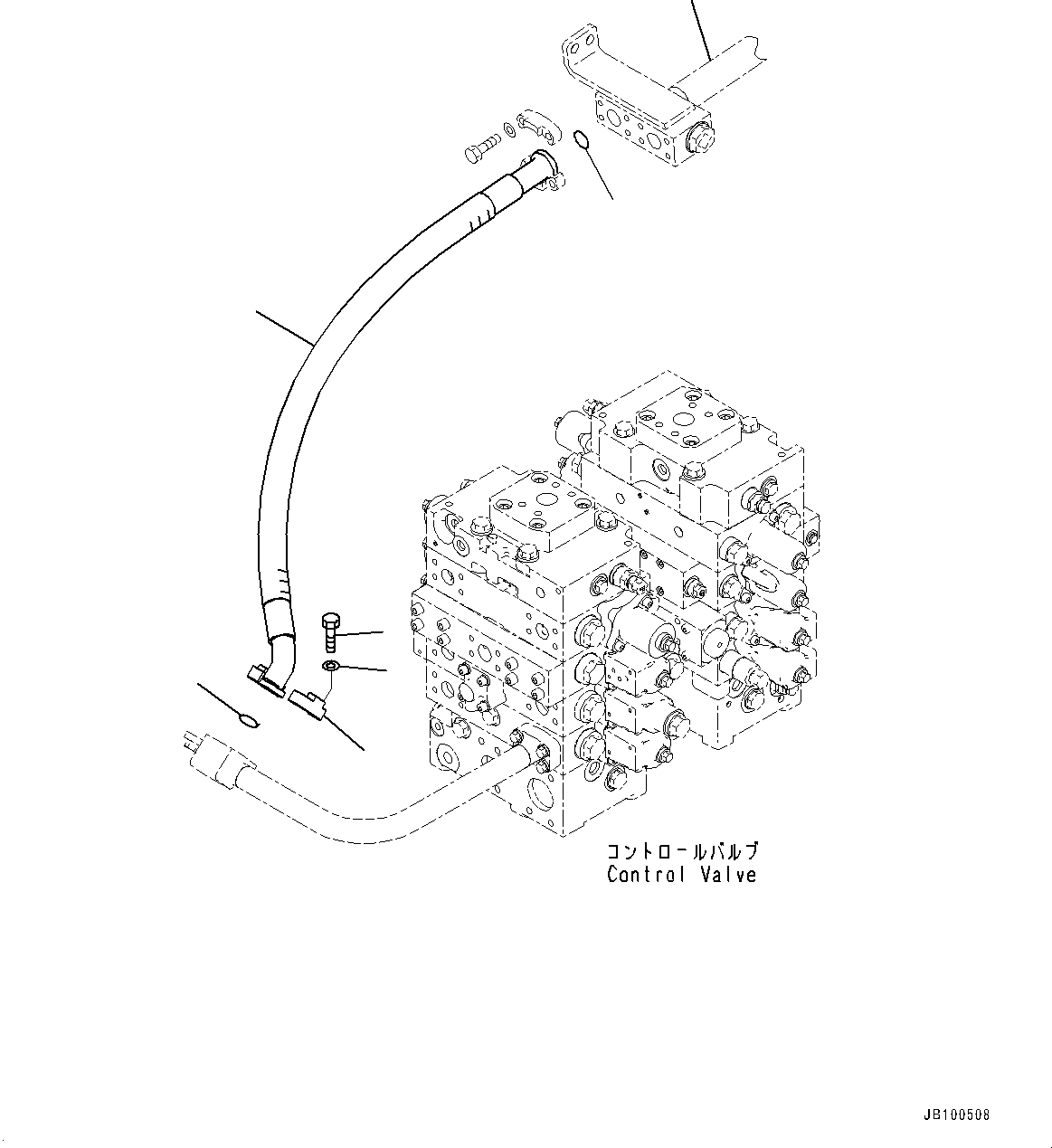 Komatsu parts book diagram for WA800-8E0 S/N 84001-UP: CONTROL VALVE, PIPING (10/14)(#83001-)