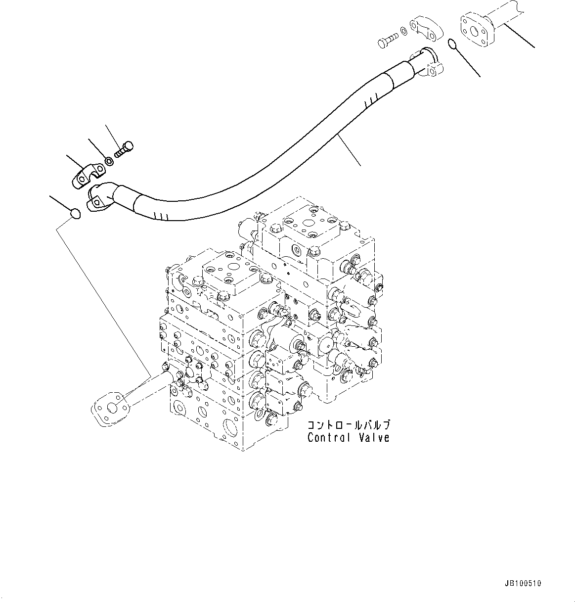 Komatsu parts book diagram for WA800-8E0 S/N 84001-UP: CONTROL VALVE, PIPING (12/14)(#83001-)