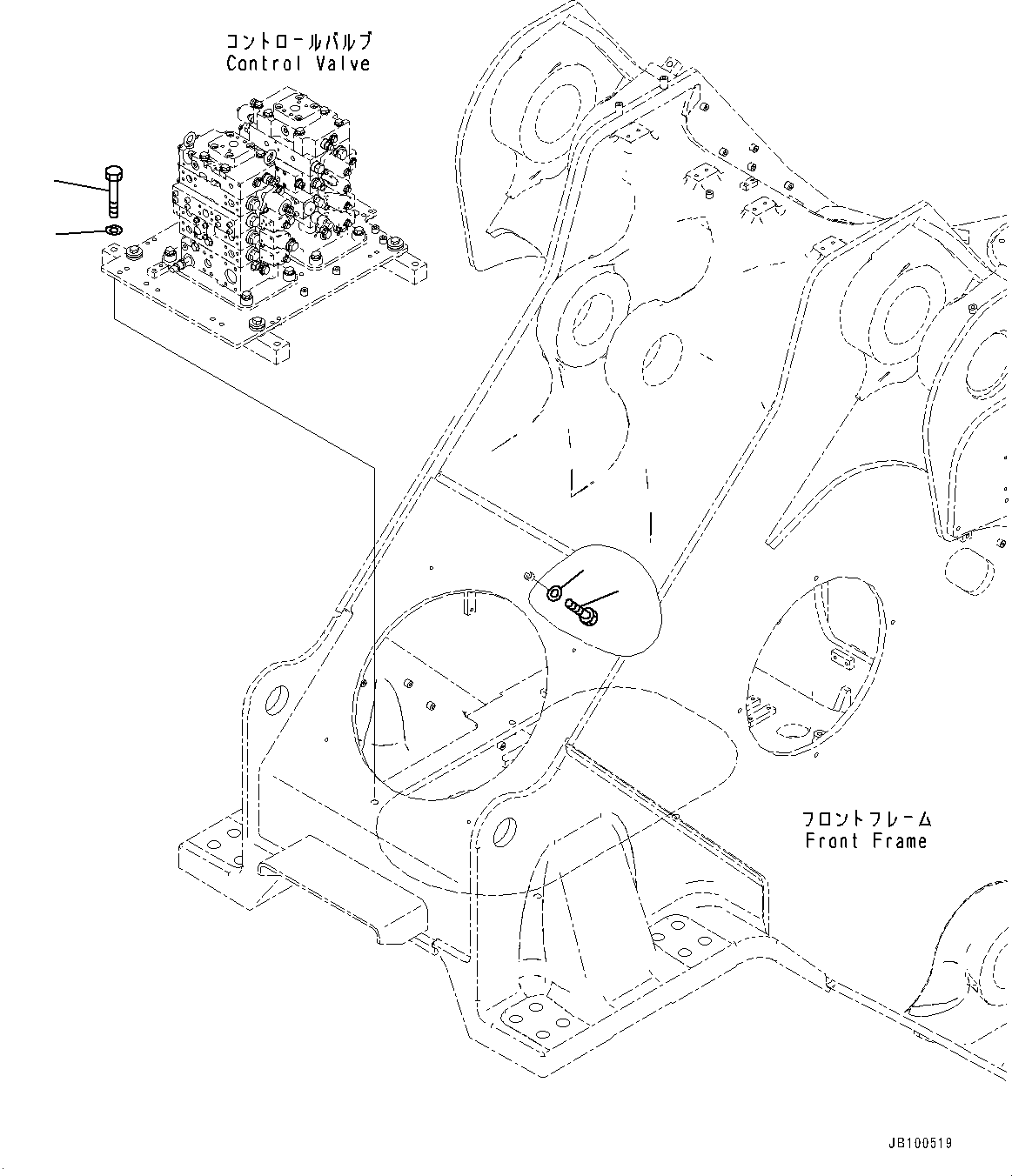 Komatsu parts book diagram for WA800-8E0 S/N 84001-UP: CONTROL VALVE, BOLT(#83001-)