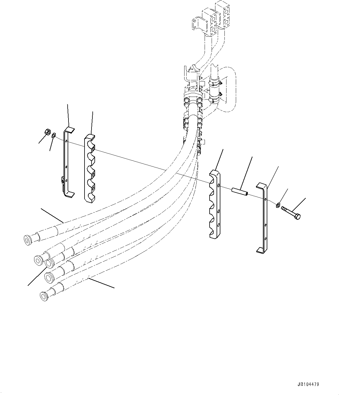 Komatsu parts book diagram for WA800-8E0 S/N 84001-UP: HYDRAULIC PIPING, CLAMP(#83001-)