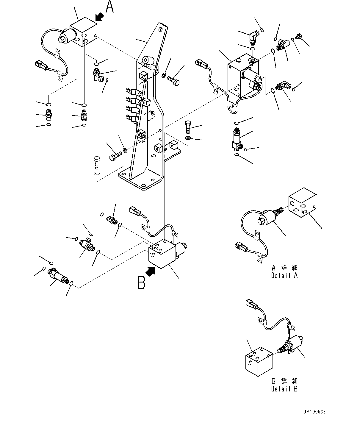Komatsu parts book diagram for WA800-8E0 S/N 84001-UP: HYDRAULIC PIPING, EPC VALVE(#83001-83013)