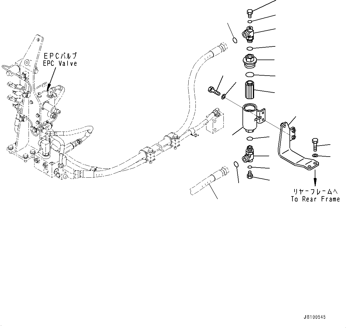 Komatsu parts book diagram for WA800-8E0 S/N 84001-UP: HYDRAULIC PIPING, CASE(#83001-)