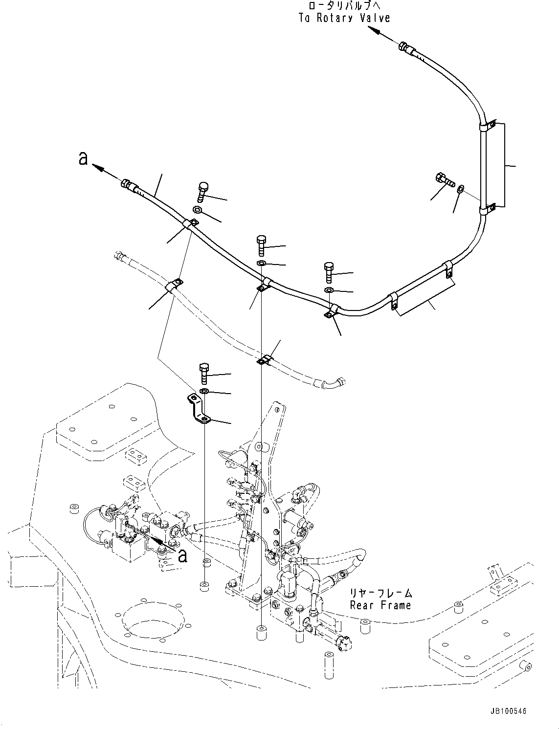 Komatsu parts book diagram for WA800-8E0 S/N 84001-UP: HYDRAULIC PIPING, HOSE(#83001-)