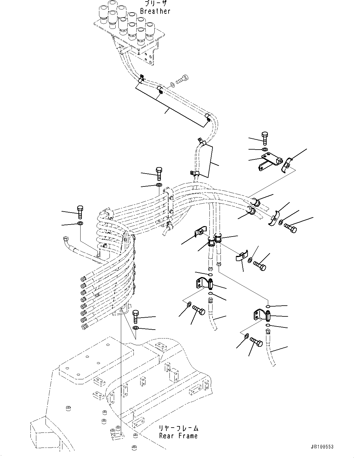 Komatsu parts book diagram for WA800-8E0 S/N 84001-UP: HYDRAULIC PIPING, MOUNTING (2/7)(#83001-)