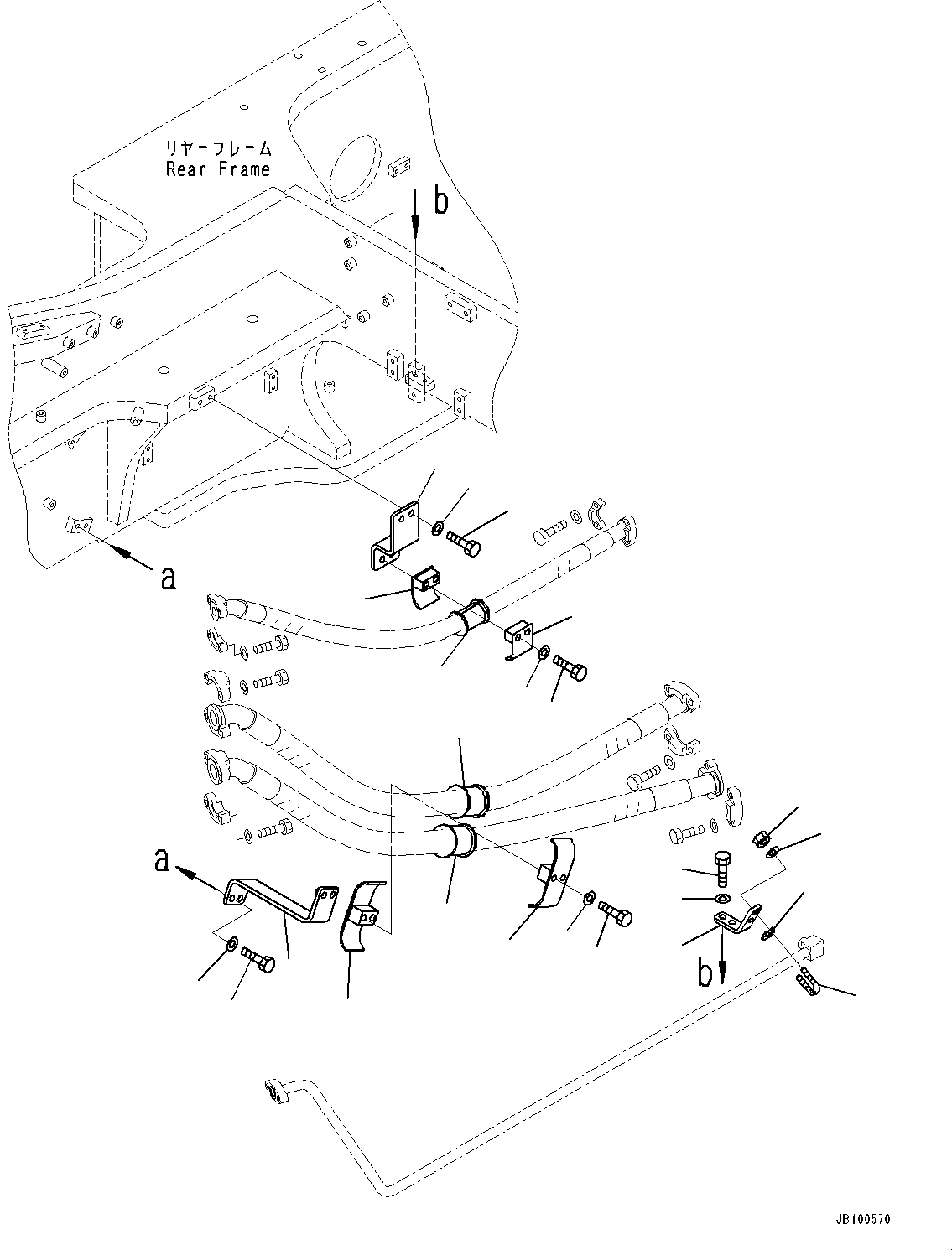 Komatsu parts book diagram for WA800-8E0 S/N 84001-UP: HYDRAULIC PIPING, MOUNTING (3/7)(#83001-)