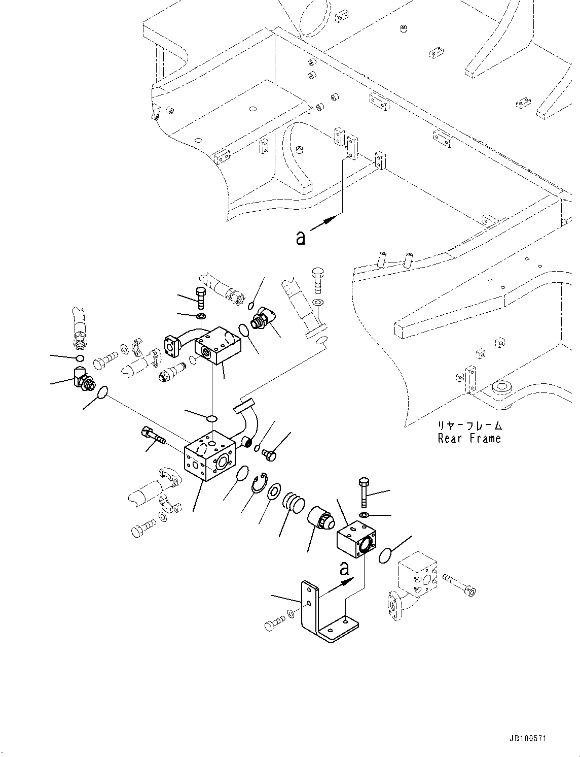 Komatsu parts book diagram for WA800-8E0 S/N 84001-UP: HYDRAULIC PIPING, VALVE (1/2)(#83001-)