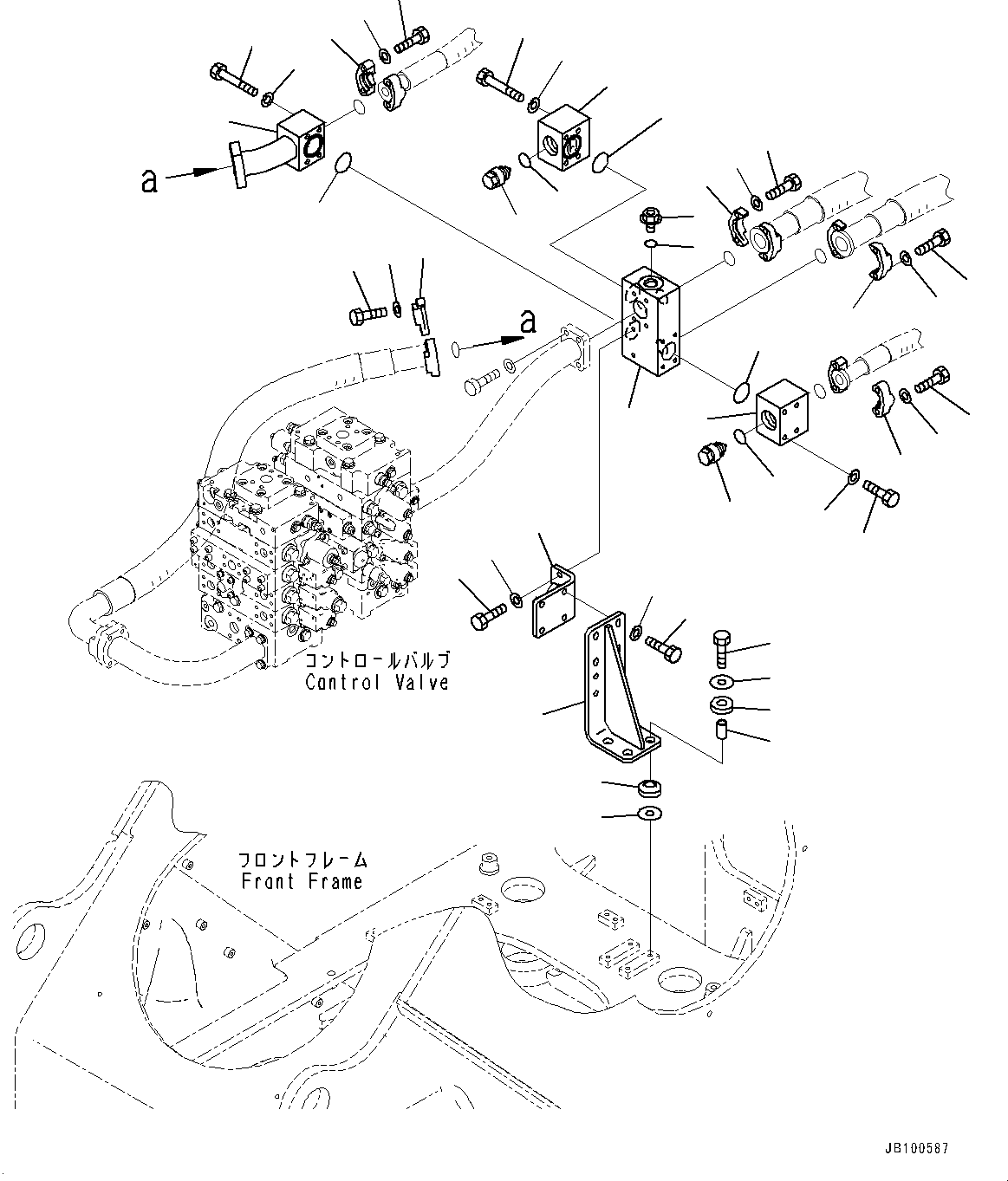 Komatsu parts book diagram for WA800-8E0 S/N 84001-UP: HYDRAULIC PIPING, VALVE (2/2)(#83001-)