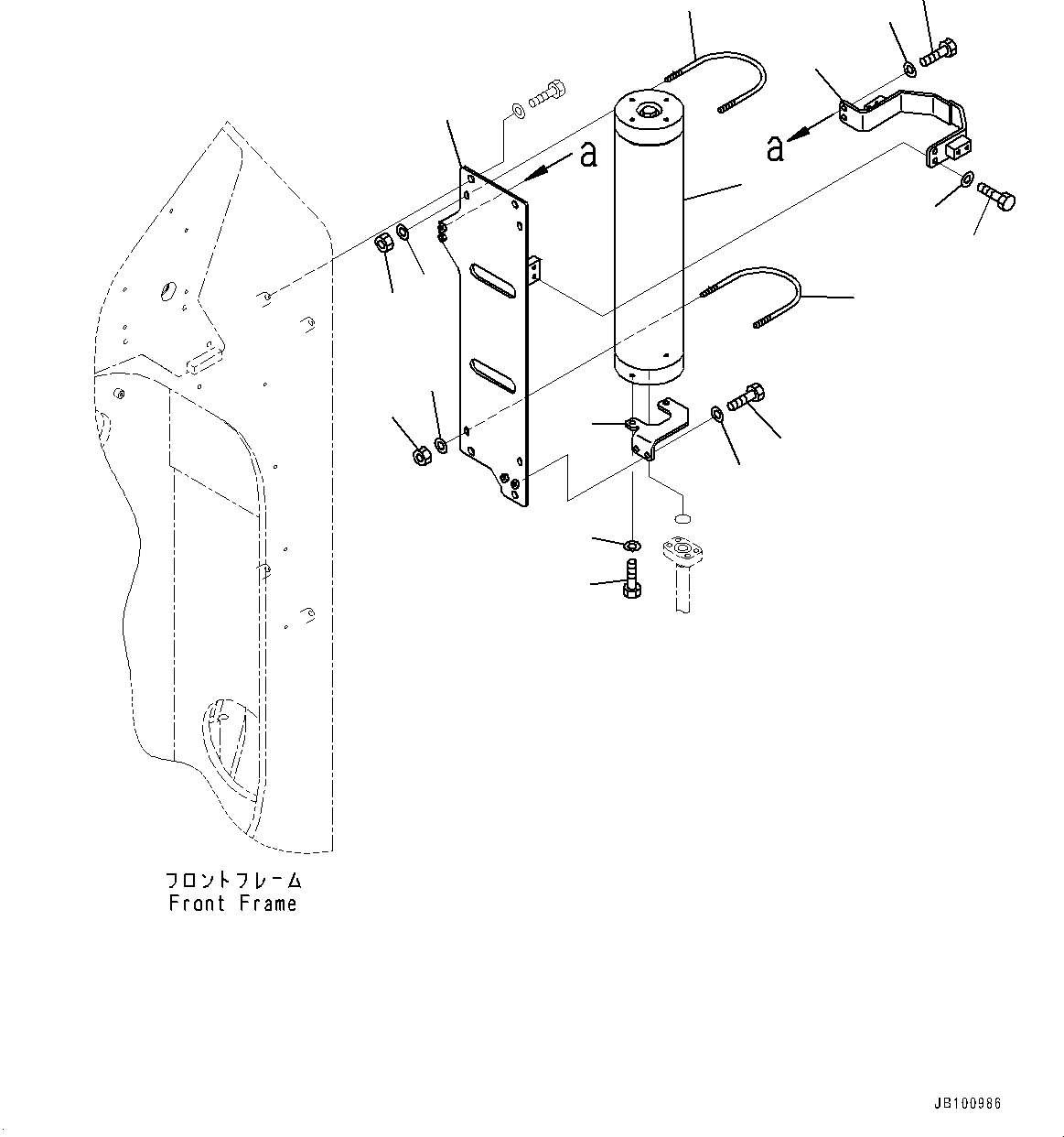 Komatsu parts book diagram for WA800-8E0 S/N 84001-UP: HYDRAULIC PIPING, ACCUMULATOR, L.H. (ECSS)(#83001-)