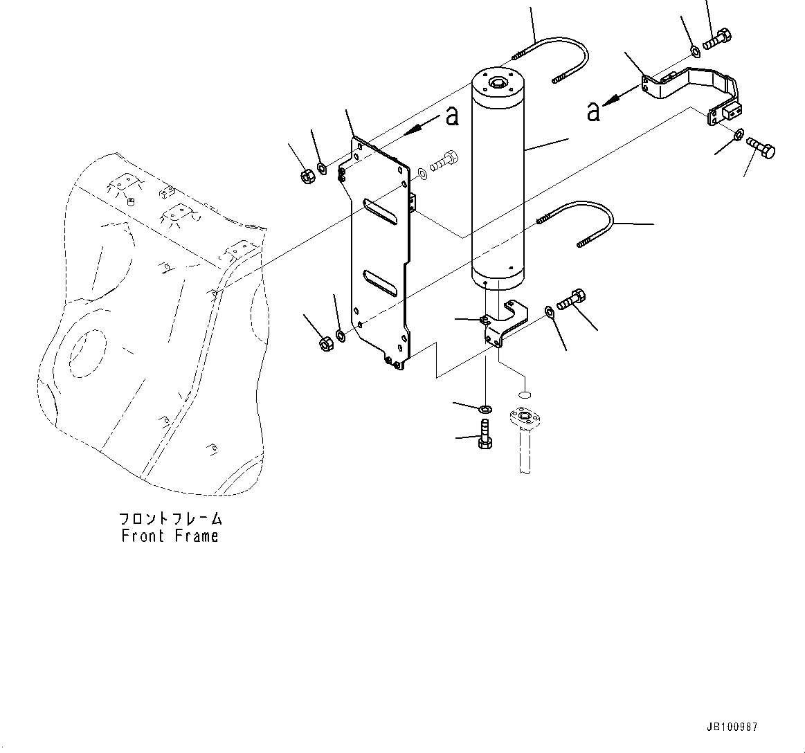 Komatsu parts book diagram for WA800-8E0 S/N 84001-UP: HYDRAULIC PIPING, ACCUMULATOR, R.H. (ECSS)(#83001-83014)